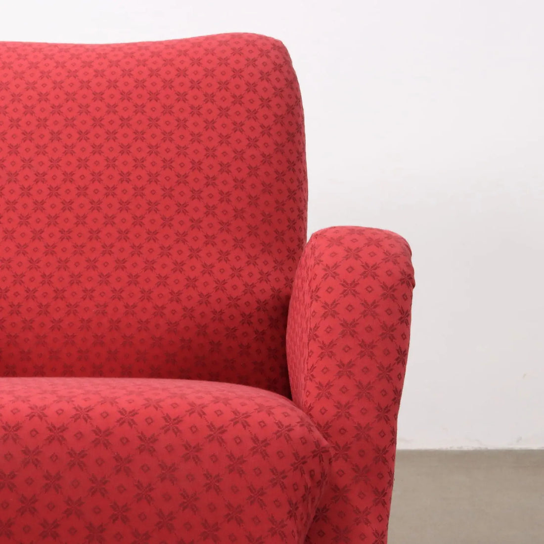 Vintage Armchair Fabric Wood Italy 1950s | Modernism | Armchairs