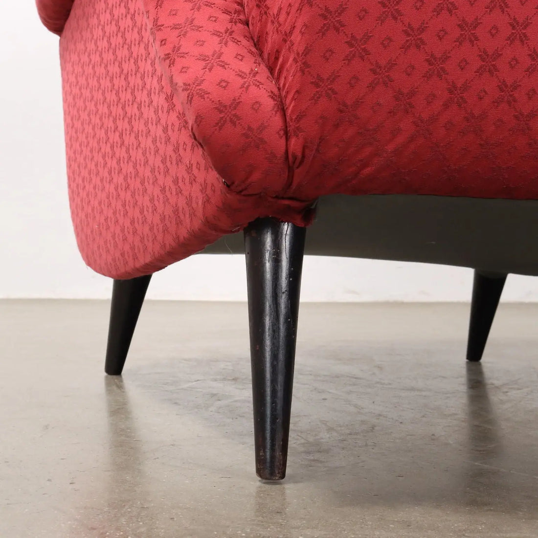 Vintage Armchair Fabric Wood Italy 1950s | Modernism | Armchairs