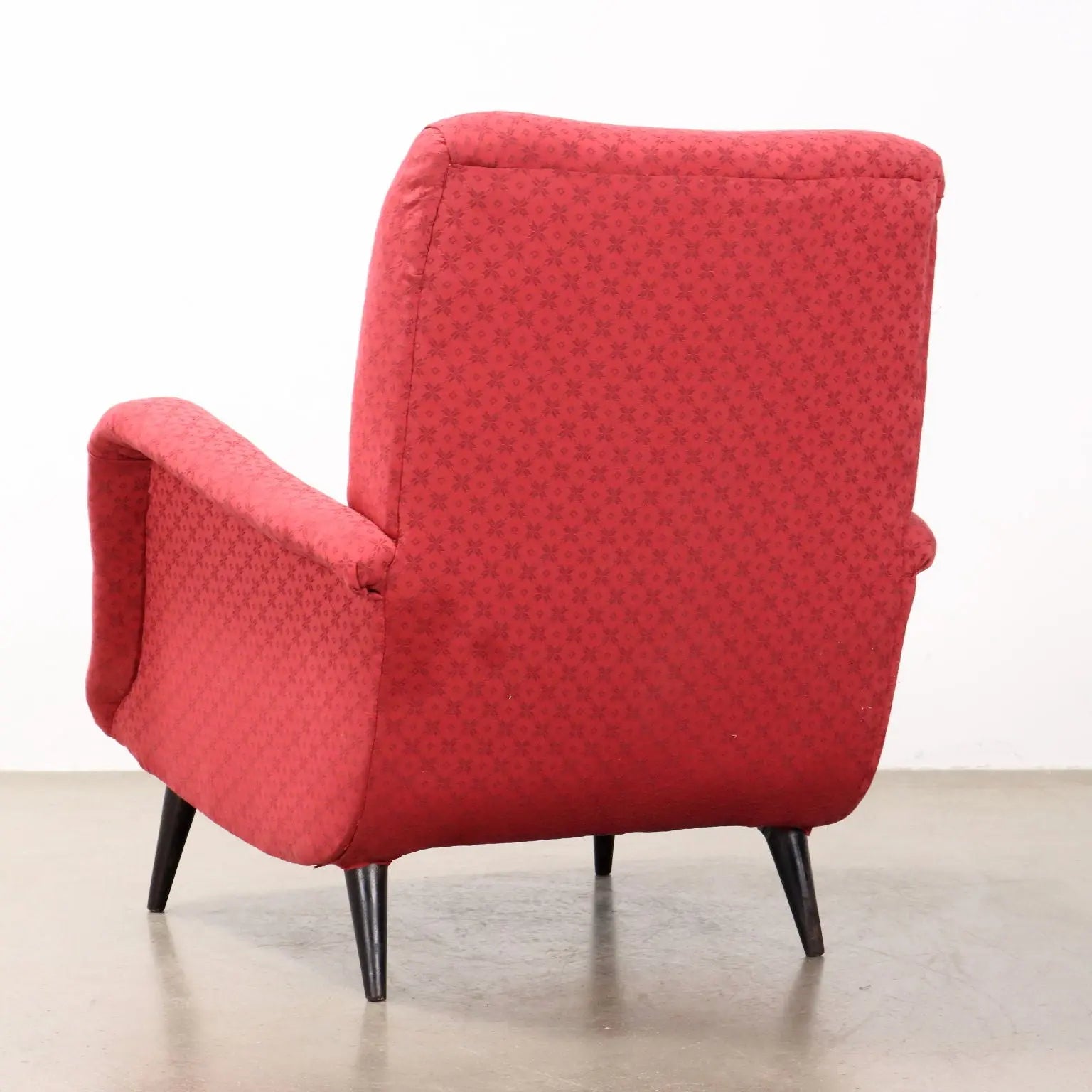 Vintage Armchair Fabric Wood Italy 1950s | Modernism | Armchairs