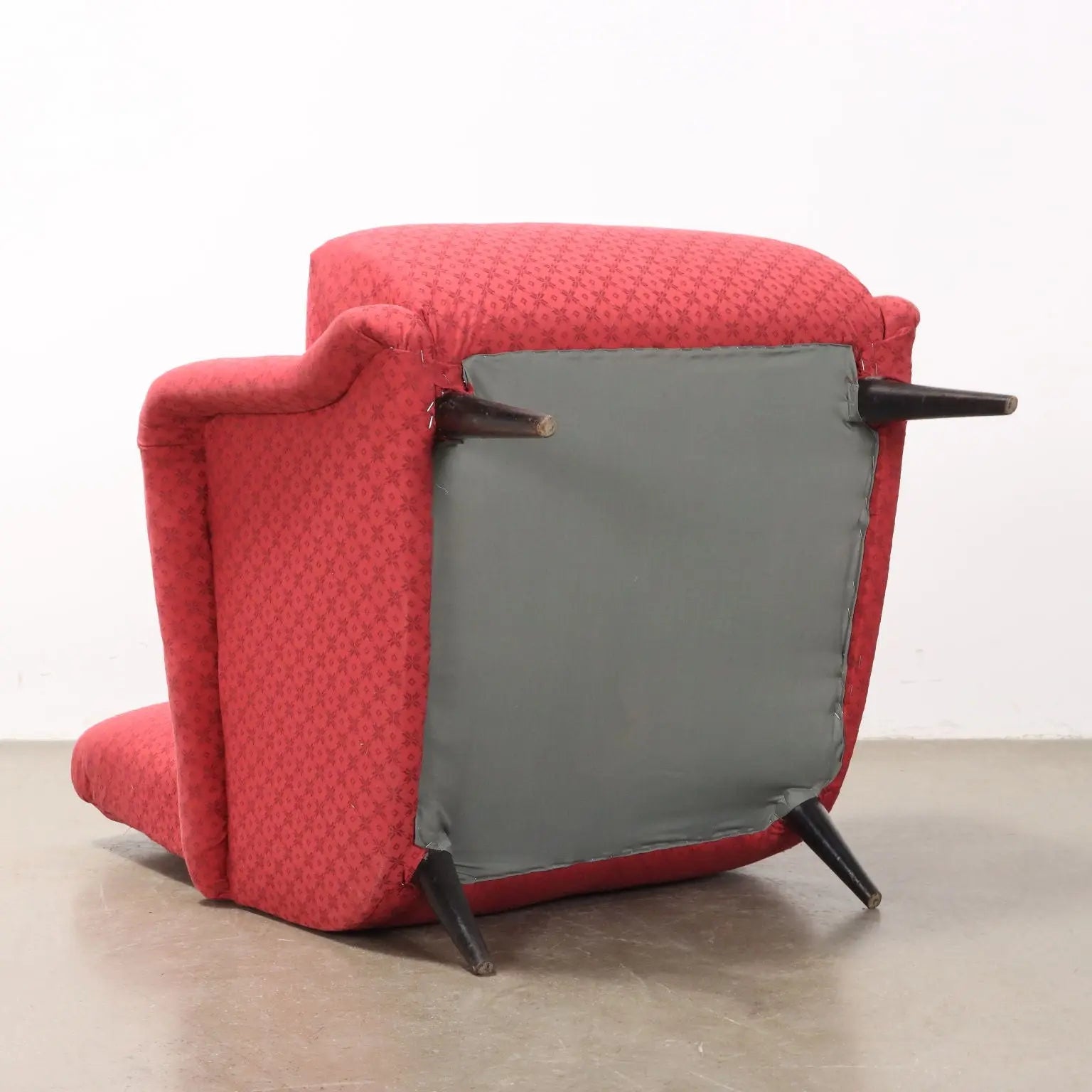 Vintage Armchair Fabric Wood Italy 1950s | Modernism | Armchairs