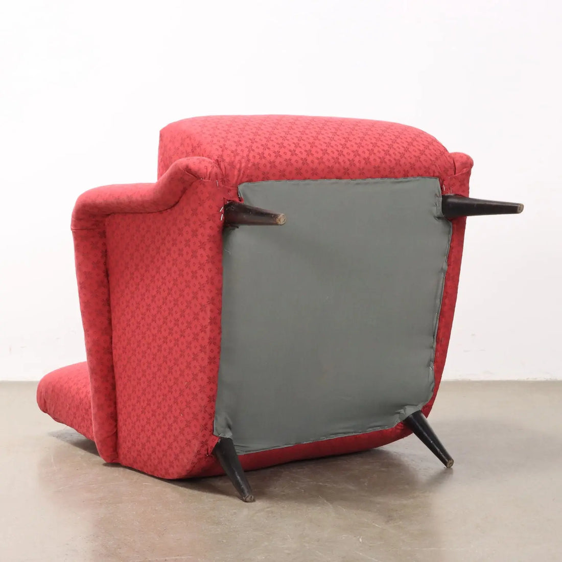 Vintage Armchair Fabric Wood Italy 1950s | Modernism | Armchairs