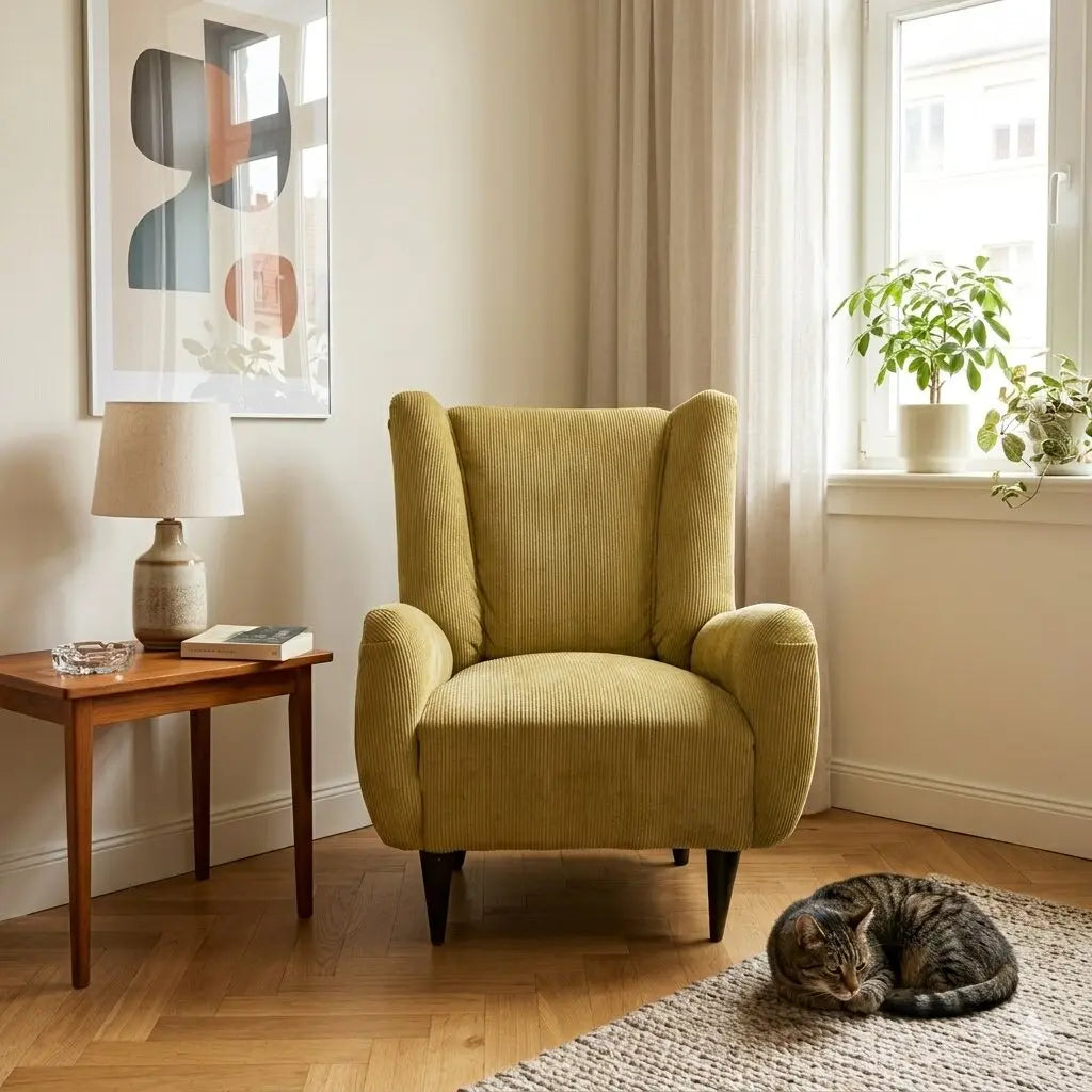 Vintage Armchair Wood Painted Velvet Italy 1950s-60s | Modernism | Armchairs