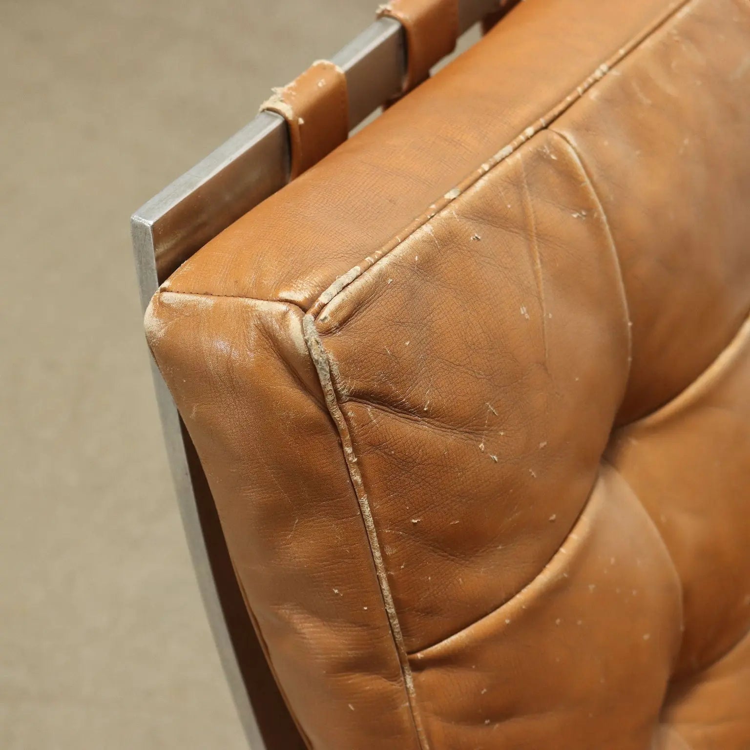 Vintage Armchairs Barcelona Style Leather Design Italy 1970s - 70's | Modernism | Armchairs