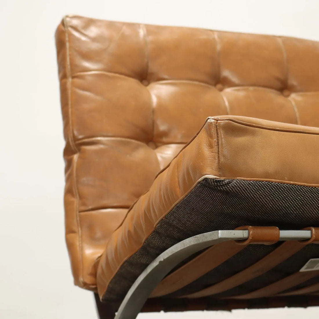 Vintage Armchairs Barcelona Style Leather Design Italy 1970s - 70's | Modernism | Armchairs