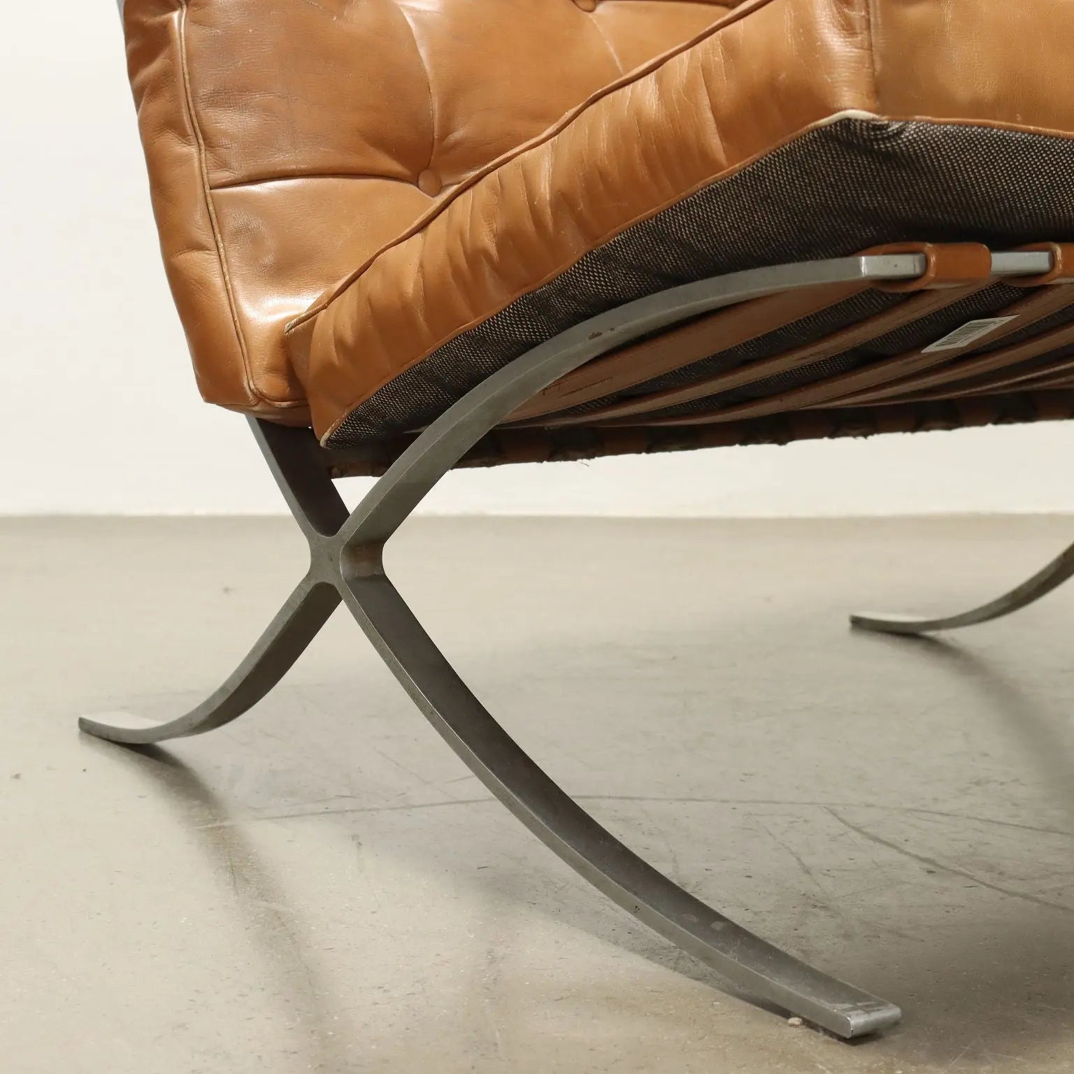 Vintage Armchairs Barcelona Style Leather Design Italy 1970s - 70's | Modernism | Armchairs