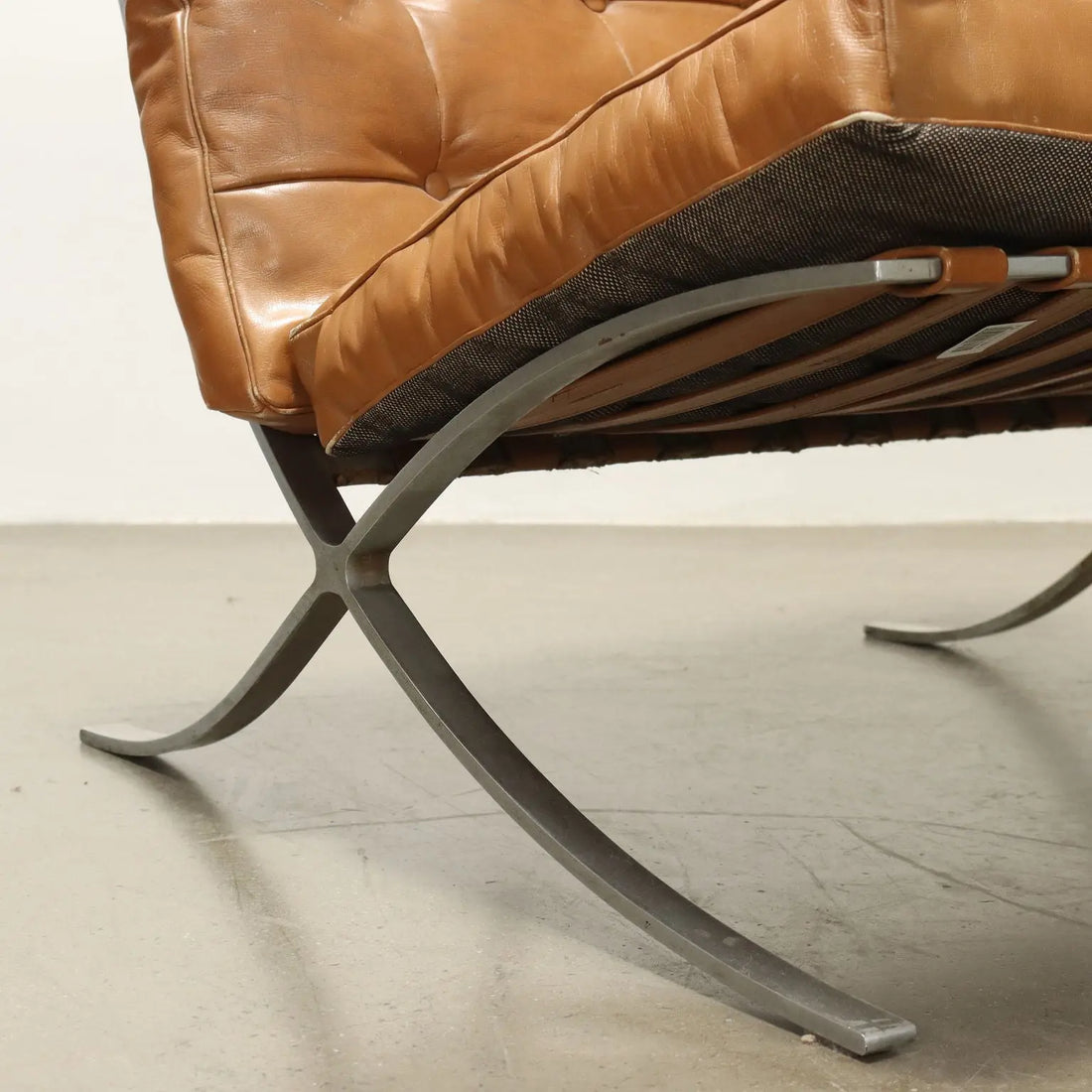 Vintage Armchairs Barcelona Style Leather Design Italy 1970s - 70's | Modernism | Armchairs
