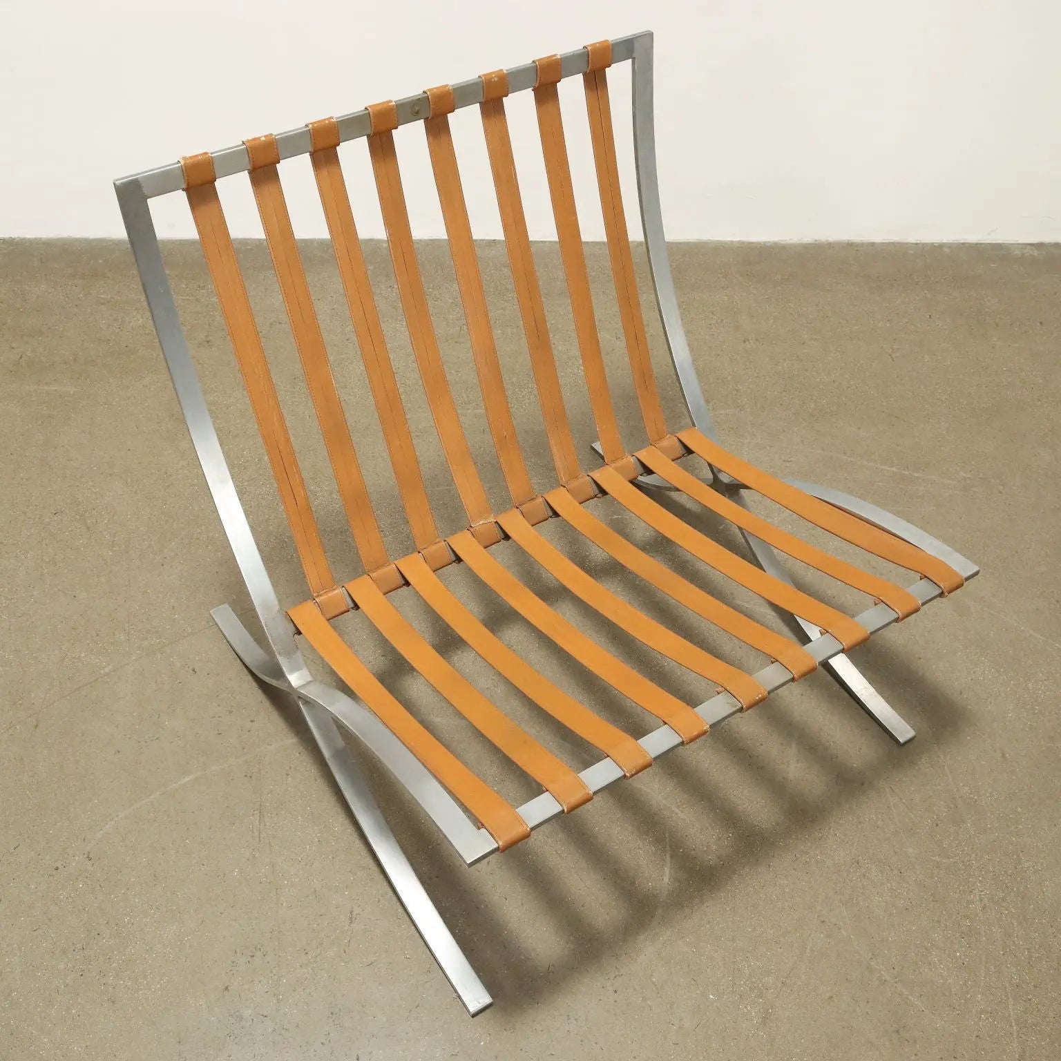Vintage Armchairs Barcelona Style Leather Design Italy 1970s - 70's | Modernism | Armchairs