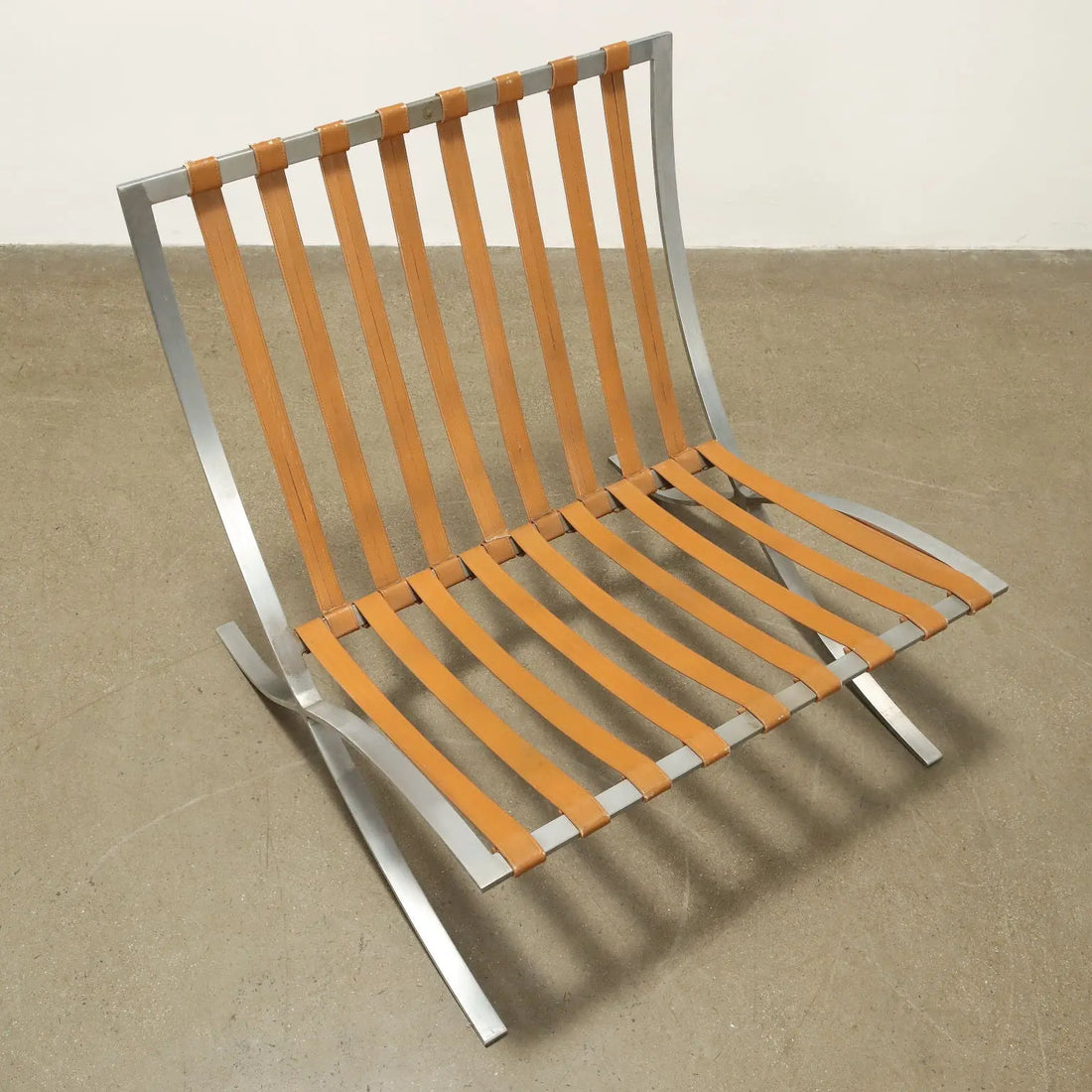 Vintage Armchairs Barcelona Style Leather Design Italy 1970s - 70's | Modernism | Armchairs