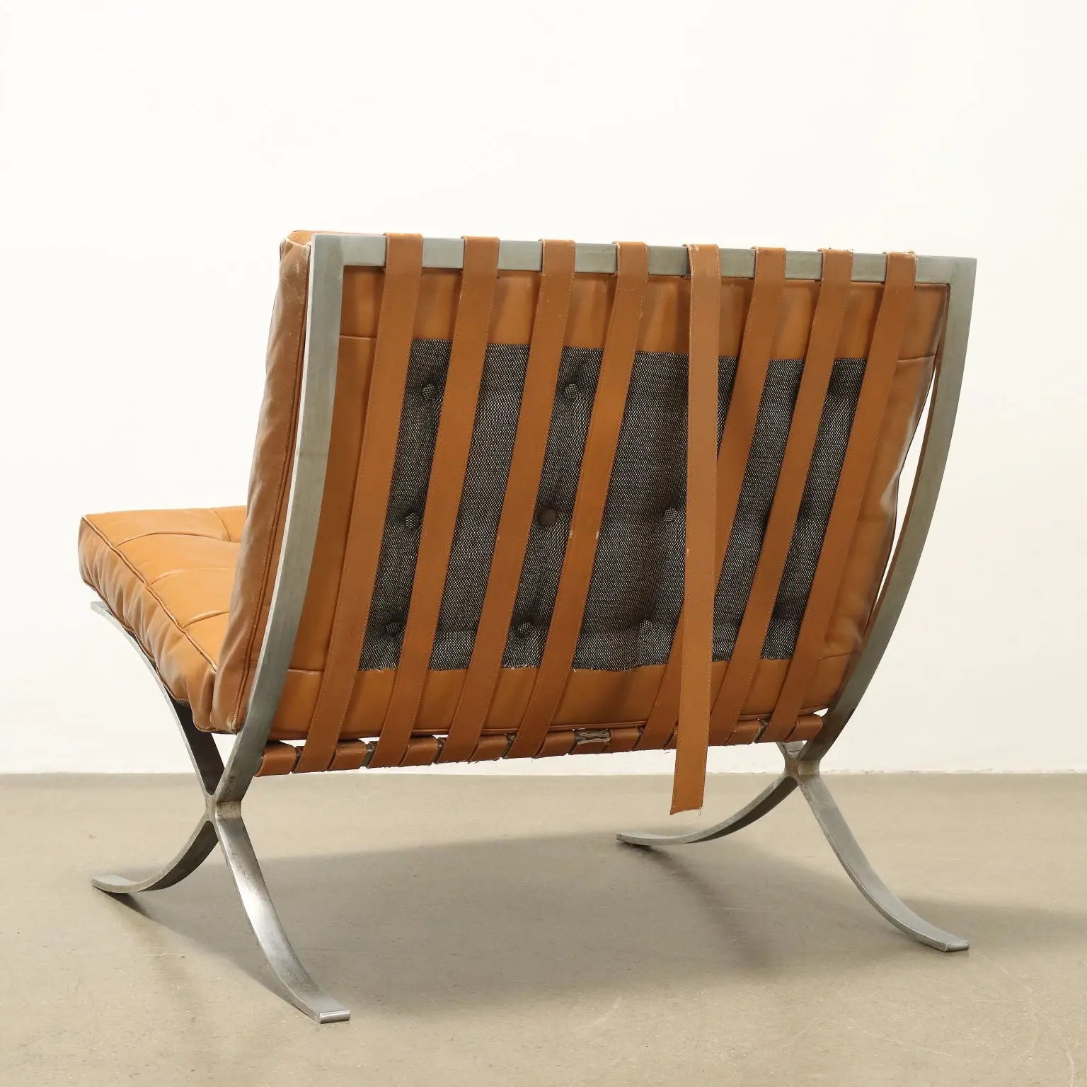 Vintage Armchairs Barcelona Style Leather Design Italy 1970s - 70's | Modernism | Armchairs