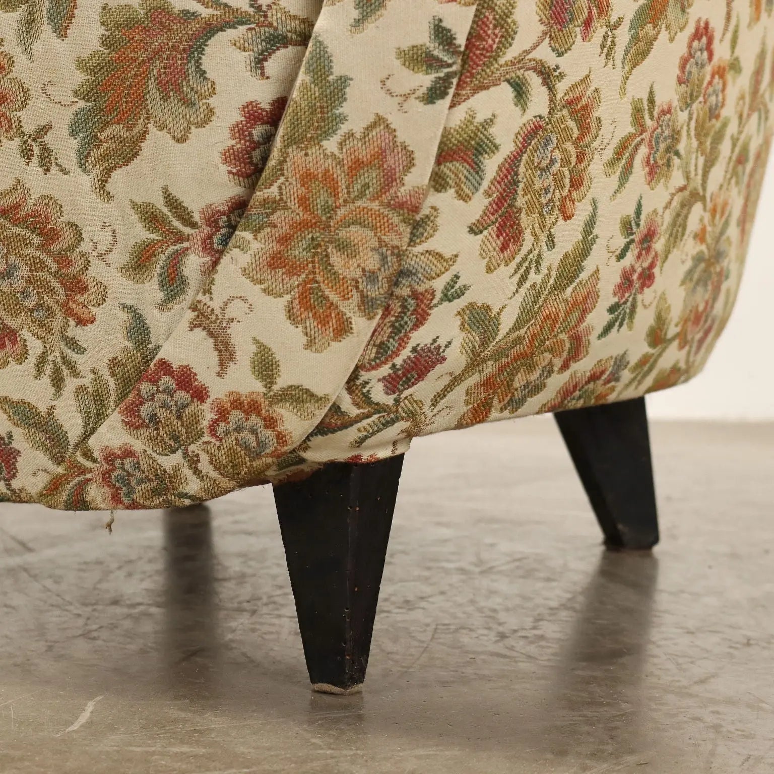 Vintage Armchairs Jacquard Fabric Wood Design Italy 1950s - 1950s | Modernism | Armchairs