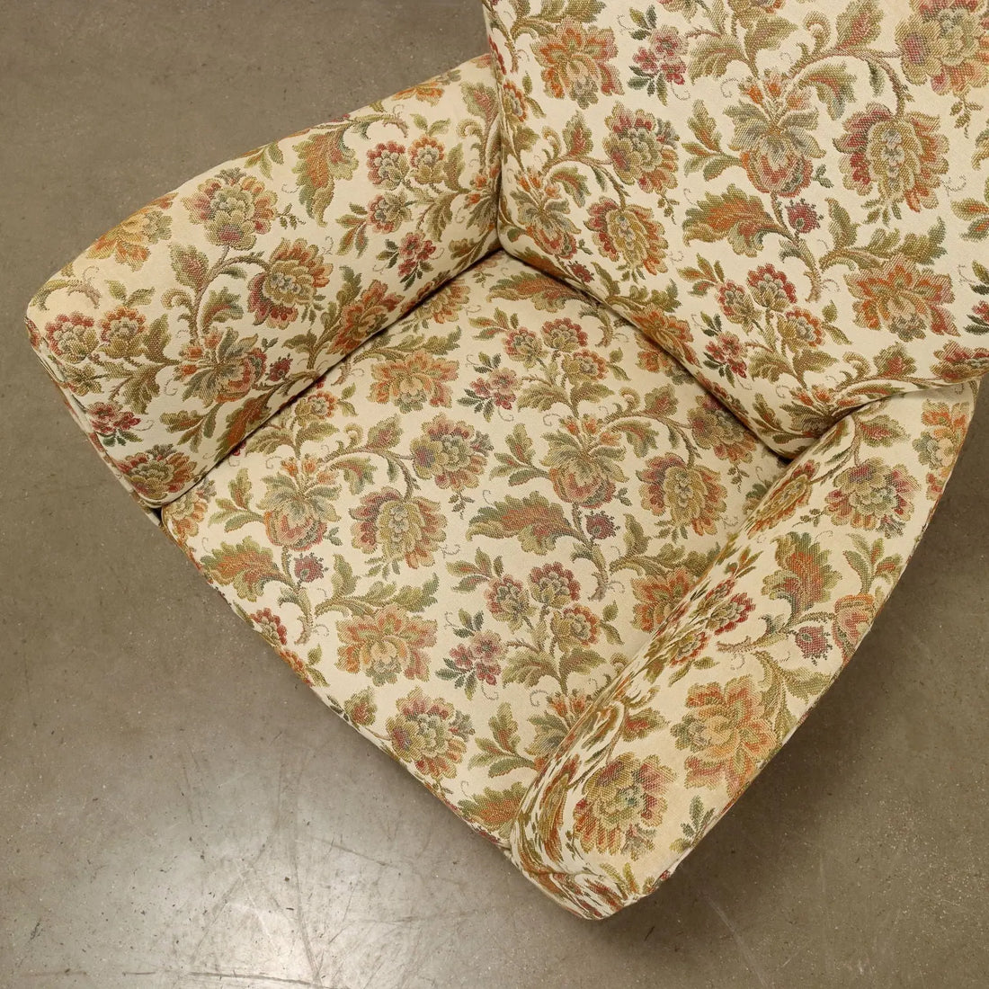 Vintage Armchairs Jacquard Fabric Wood Design Italy 1950s - 1950s | Modernism | Armchairs