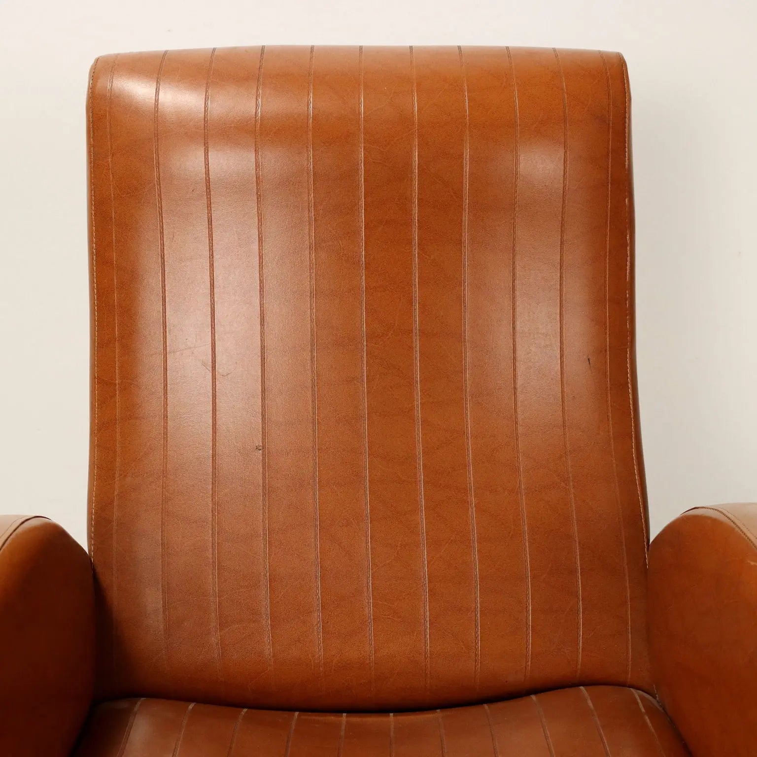 Small Vintage Armchair Leatherette Metal Brass Design 1950s-1960s - 50s-60s | Modernism | Armchairs