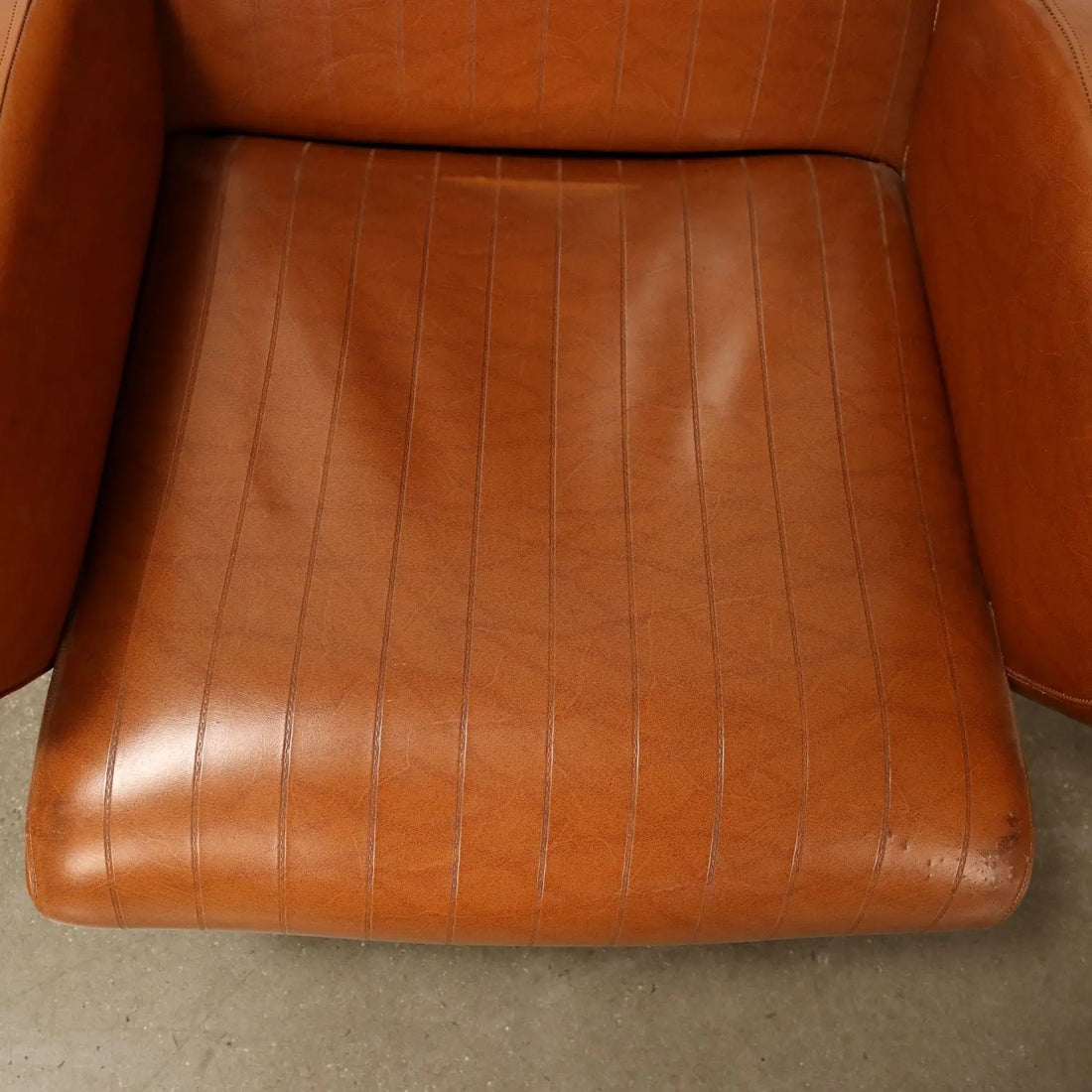 Small Vintage Armchair Leatherette Metal Brass Design 1950s-1960s - 50s-60s | Modernism | Armchairs
