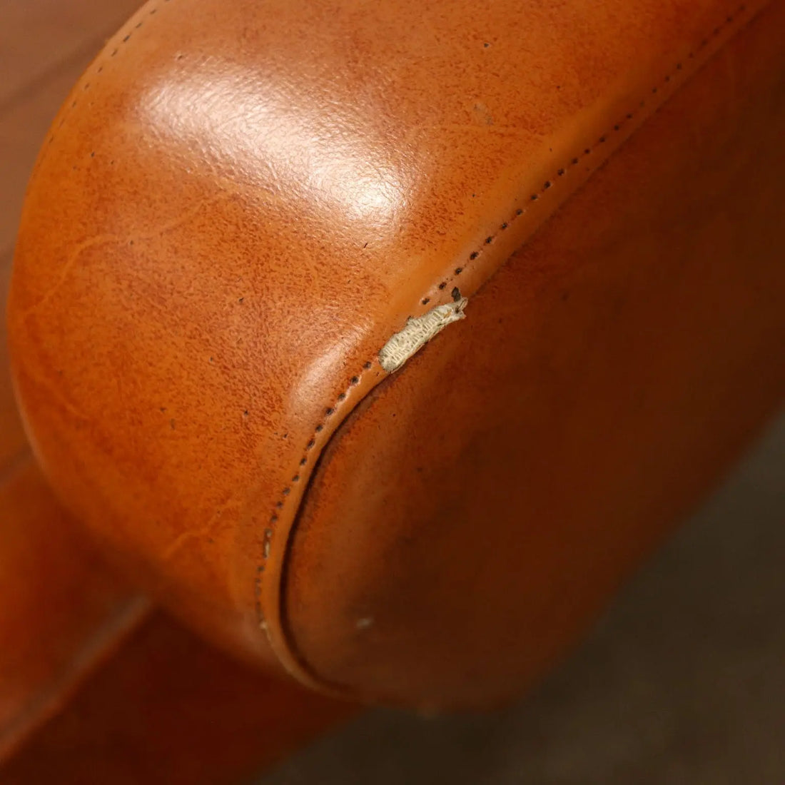 Small Vintage Armchair Leatherette Metal Brass Design 1950s-1960s - 50s-60s | Modernism | Armchairs
