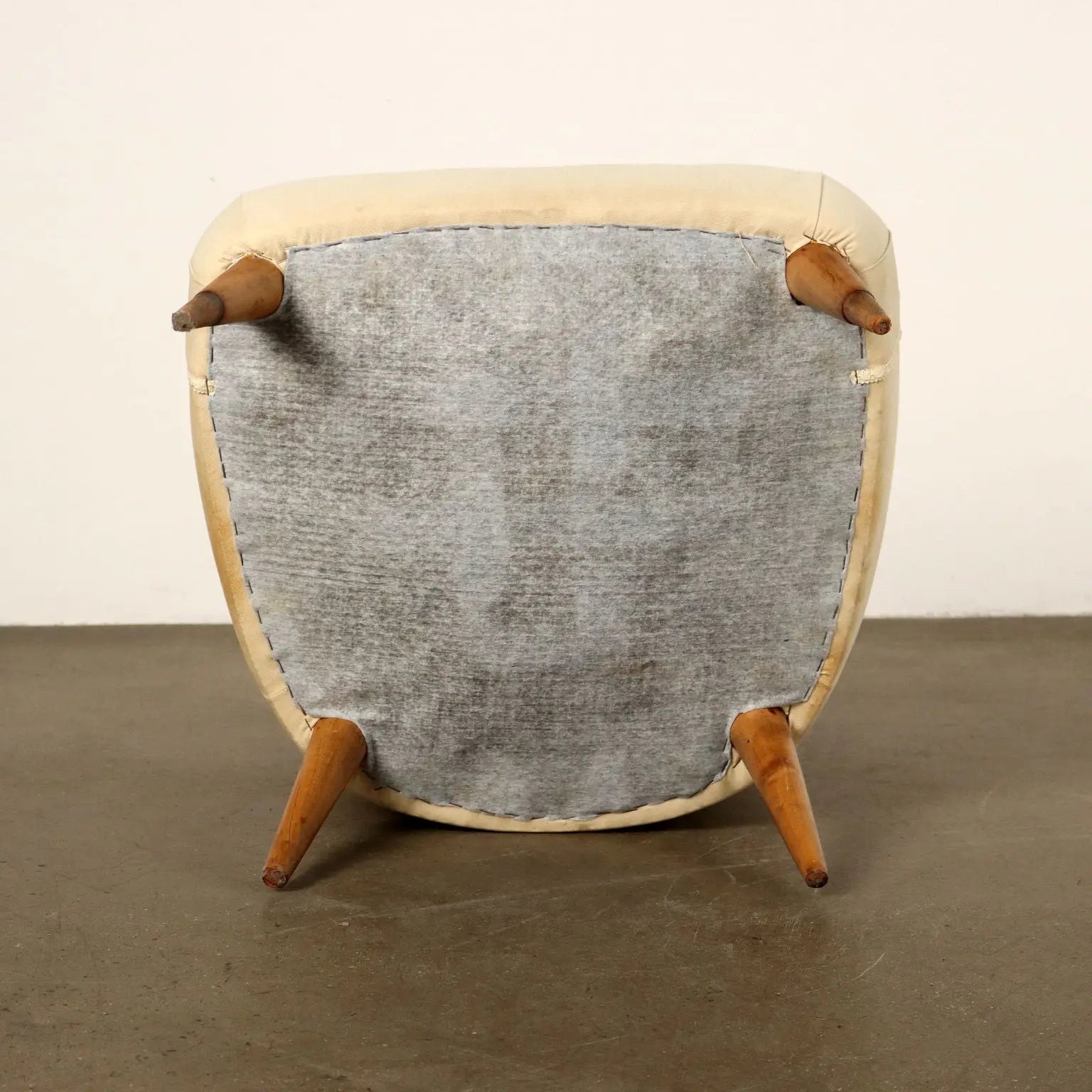Vintage Armchair Fabric Wood Padding Design 1950s-60s To Be Restored | Modernism | Armchairs