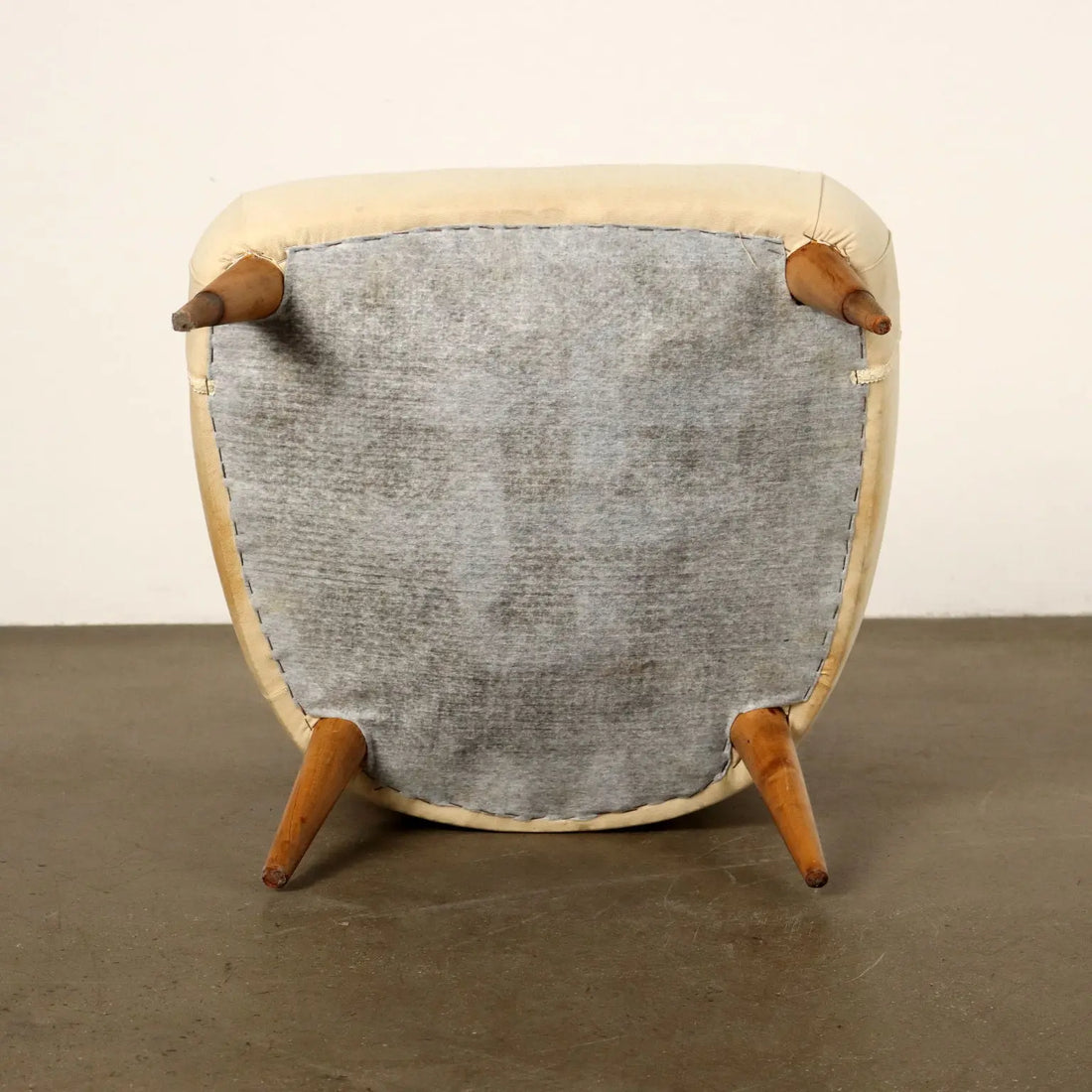 Vintage Armchair Fabric Wood Padding Design 1950s-60s To Be Restored | Modernism | Armchairs