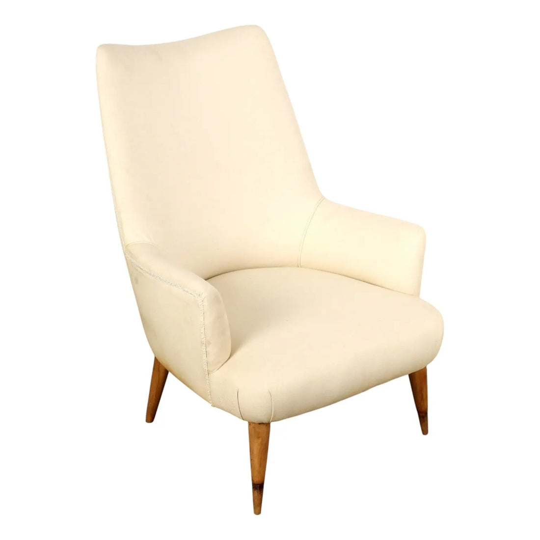 Vintage Armchair Fabric Wood Padding Design 1950s-60s To Be Restored | Modernism | Armchairs