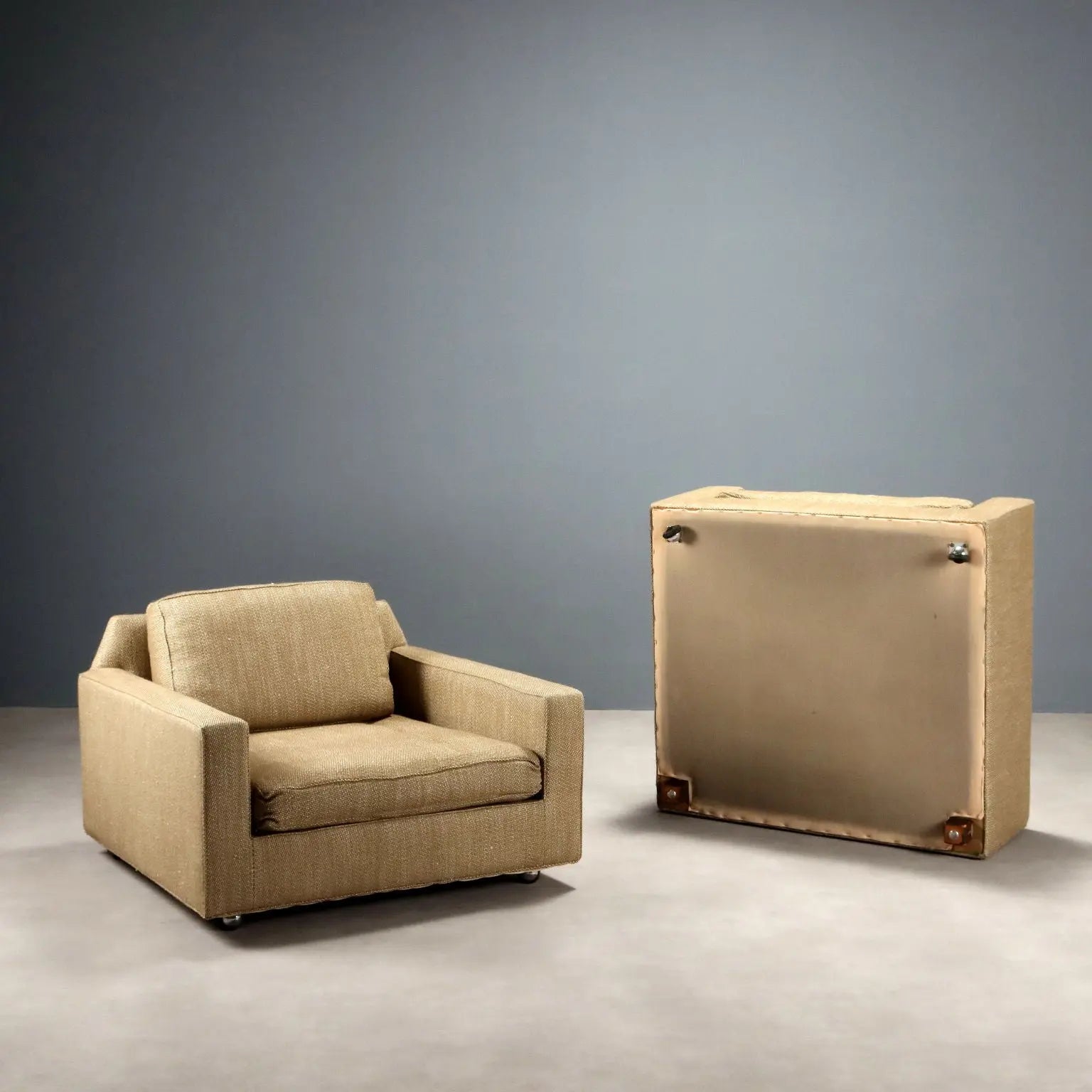 Vintage Armchairs Wood Fabric Design Italy 1960s | Modernism | Armchairs