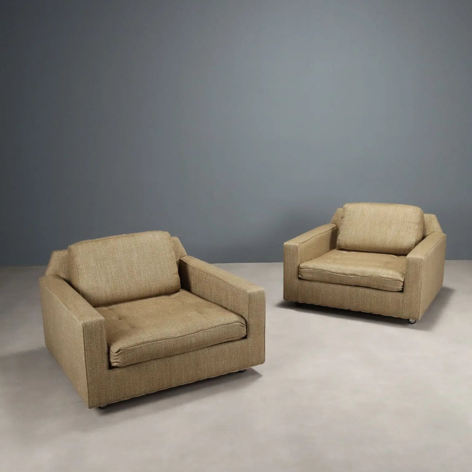 Vintage Armchairs Wood Fabric Design Italy 1960s | Modernism | Armchairs