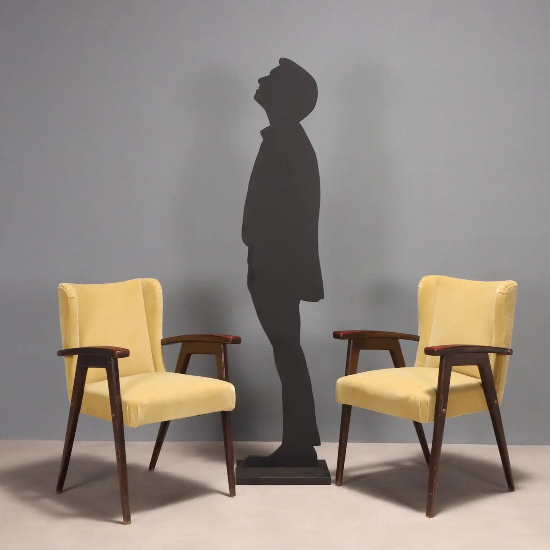 Vintage Armchairs Design Wood Foam Fabric Italy 1960s | Modernism | Armchairs