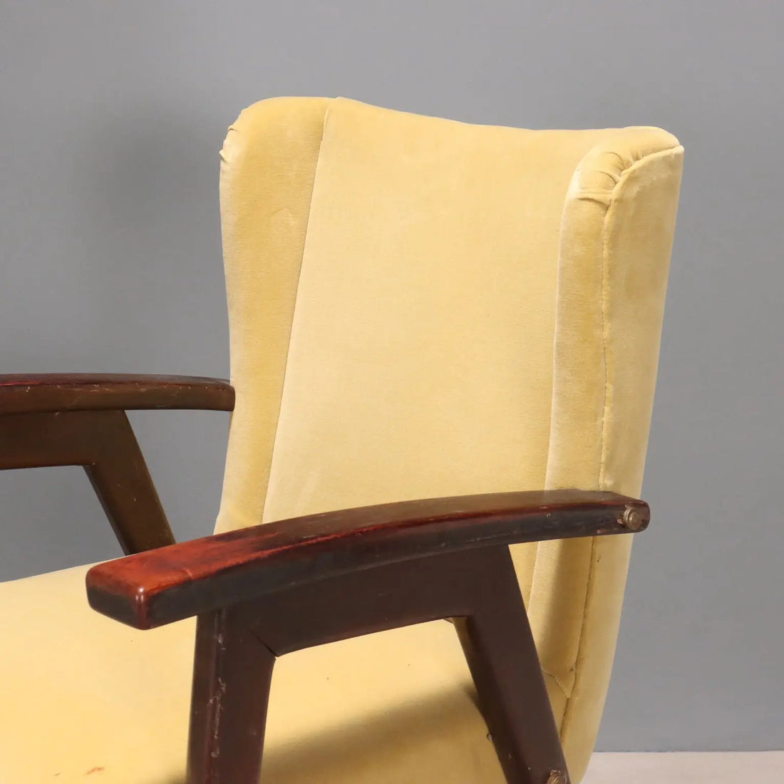 Vintage Armchairs Design Wood Foam Fabric Italy 1960s | Modernism | Armchairs