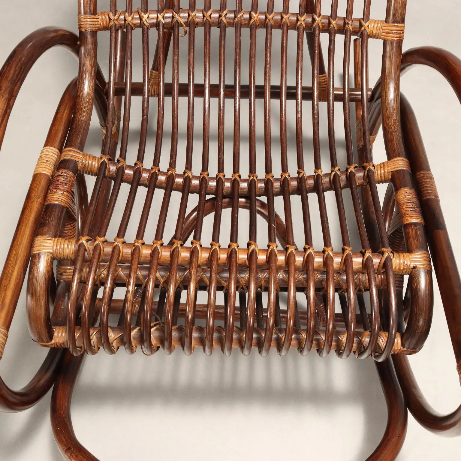 Vintage Rocking Chair Bamboo Design Italy 1970s | Modernism | Armchairs