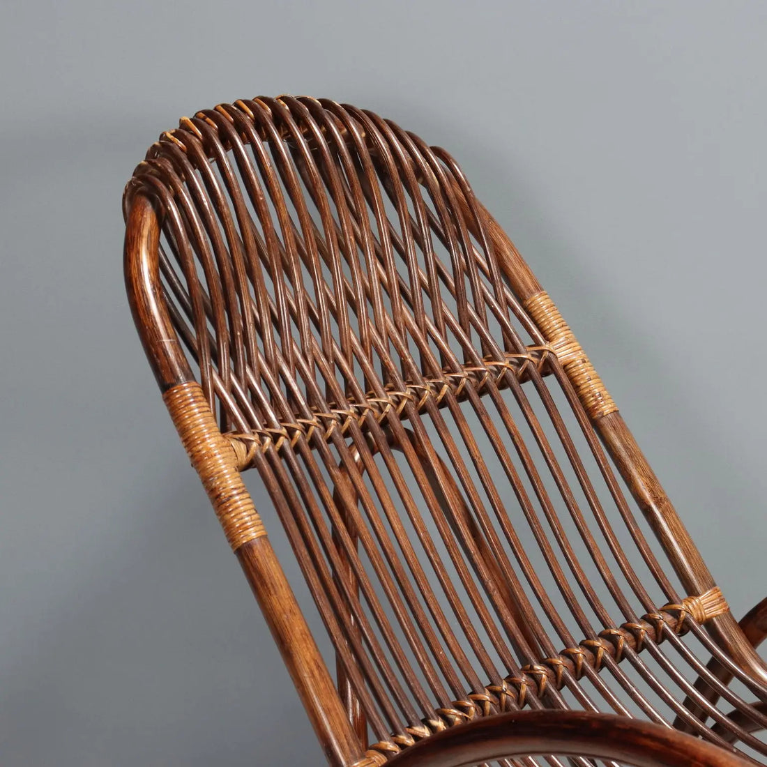 Vintage Rocking Chair Bamboo Design Italy 1970s | Modernism | Armchairs