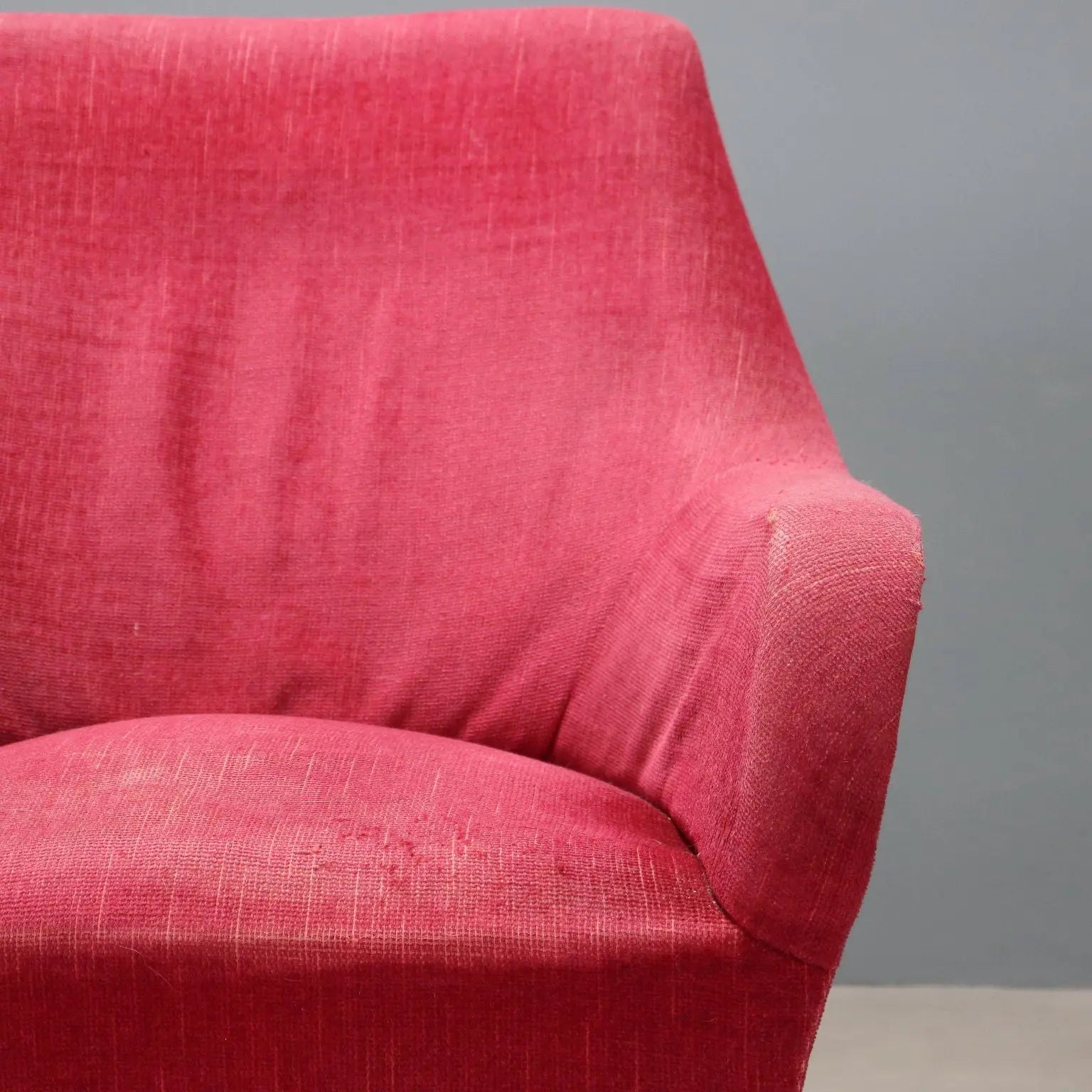 Vintage Armchair Design Fabric Brass Italy 1950s-1960s | Modernism | Armchairs