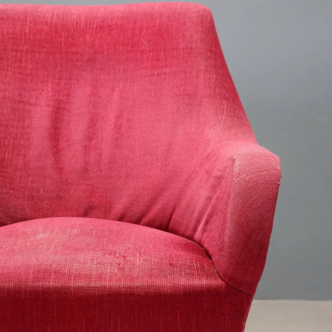 Vintage Armchair Design Fabric Brass Italy 1950s-1960s | Modernism | Armchairs