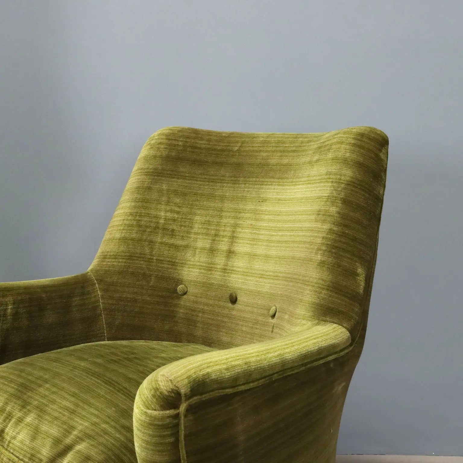 Vintage Armchairs Green Velvet Wood Design Italy 1950s | Modernism | Armchairs
