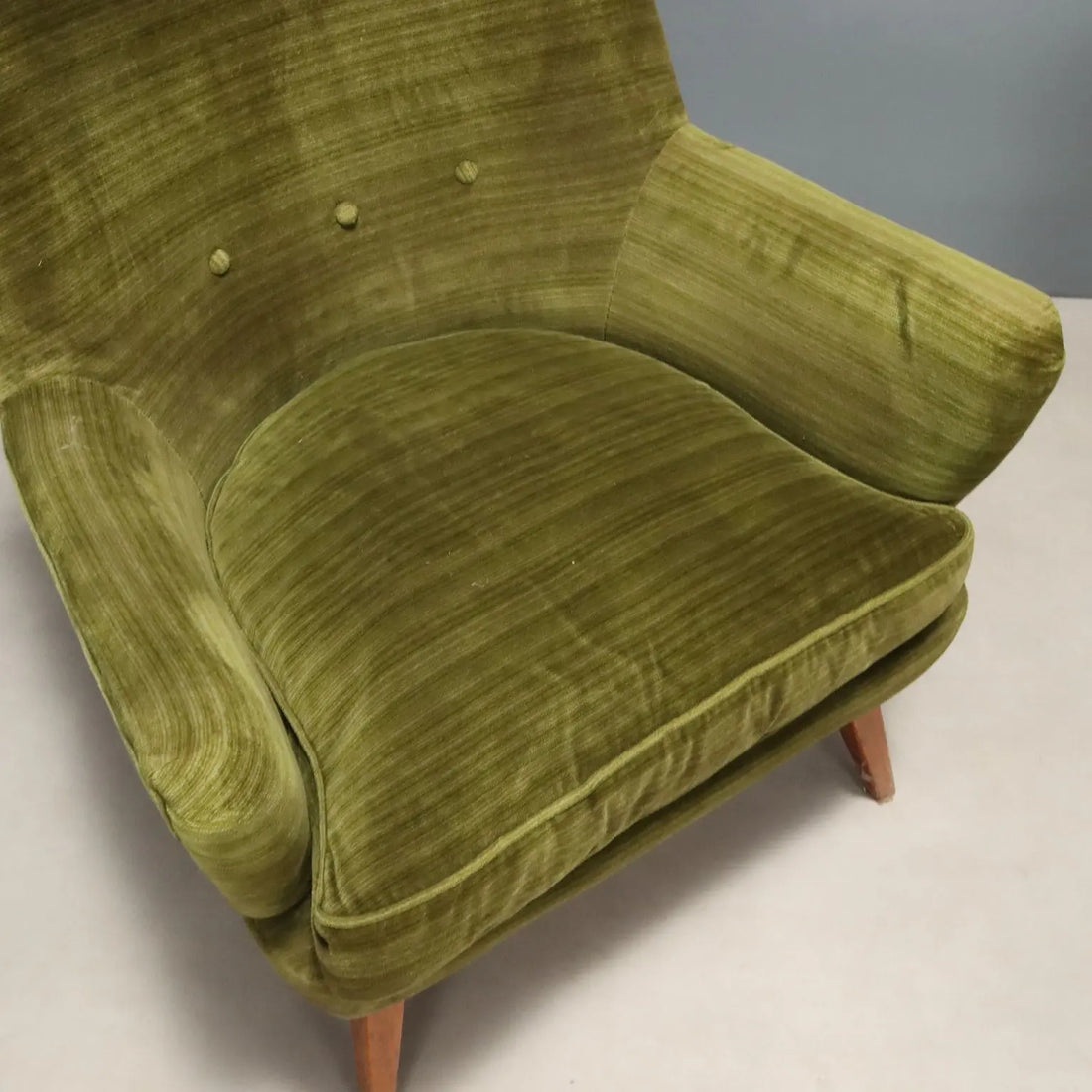 Vintage Armchairs Green Velvet Wood Design Italy 1950s | Modernism | Armchairs