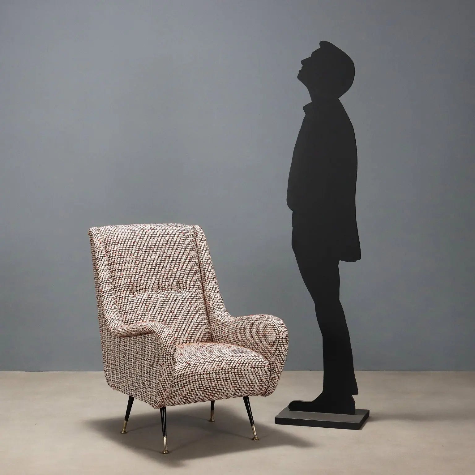 Vintage Armchair Foam Metal Brass Design Italy 1960s | Modernism | Armchairs