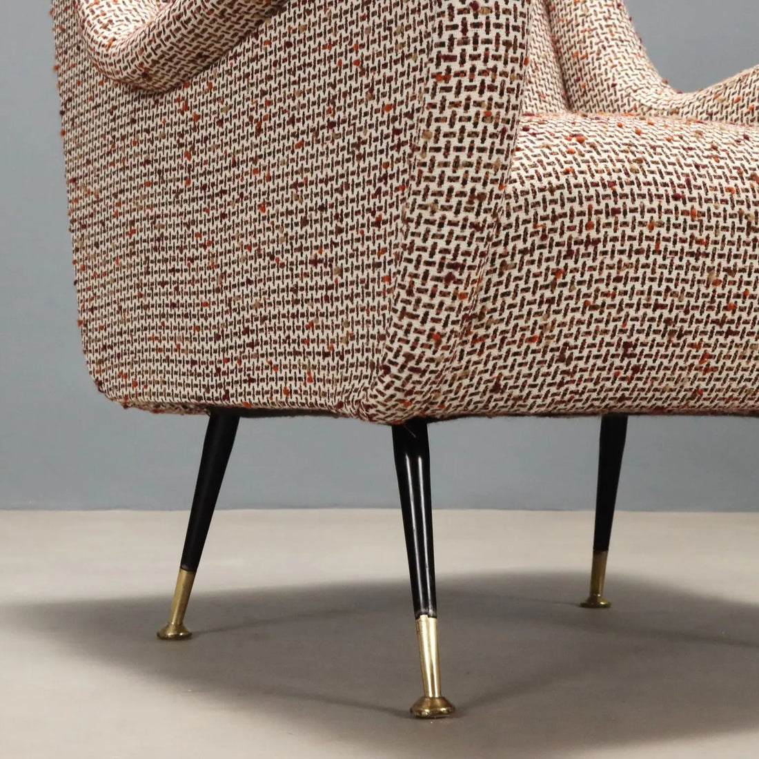 Vintage Armchair Foam Metal Brass Design Italy 1960s | Modernism | Armchairs