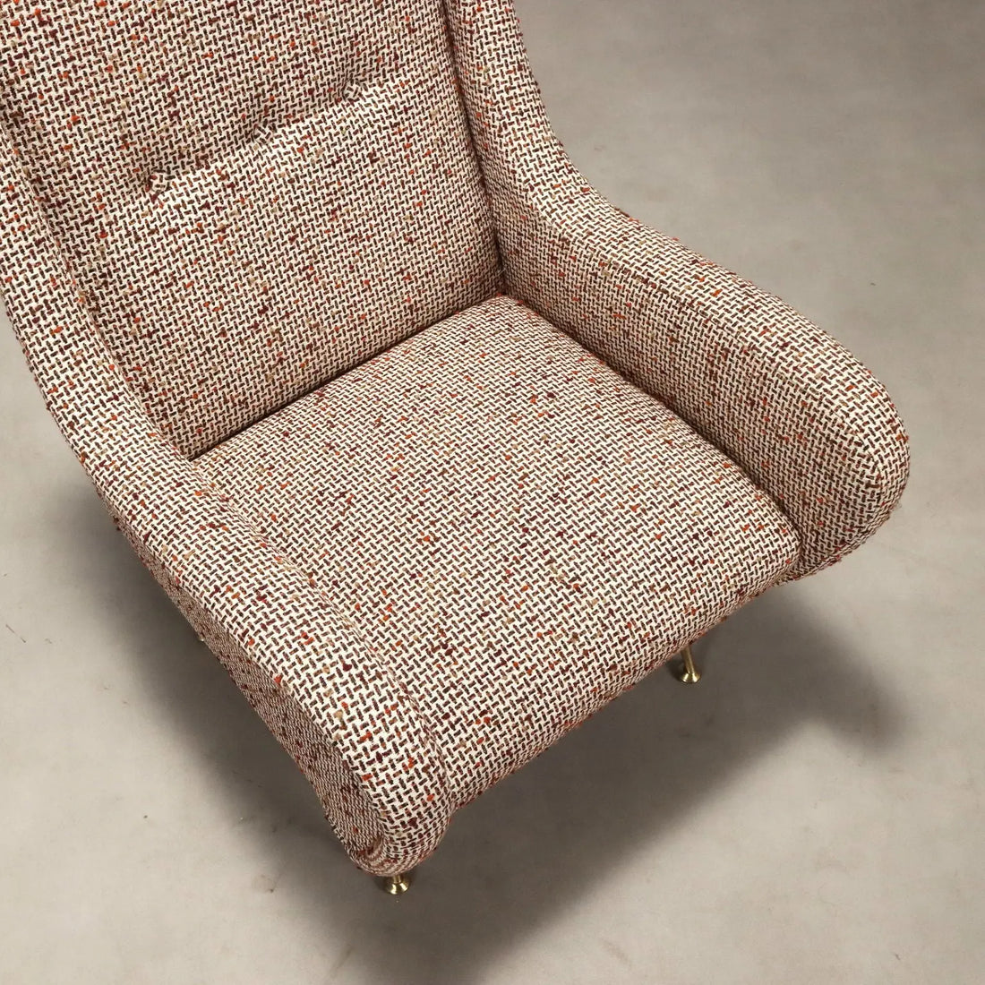 Vintage Armchair Foam Metal Brass Design Italy 1960s | Modernism | Armchairs