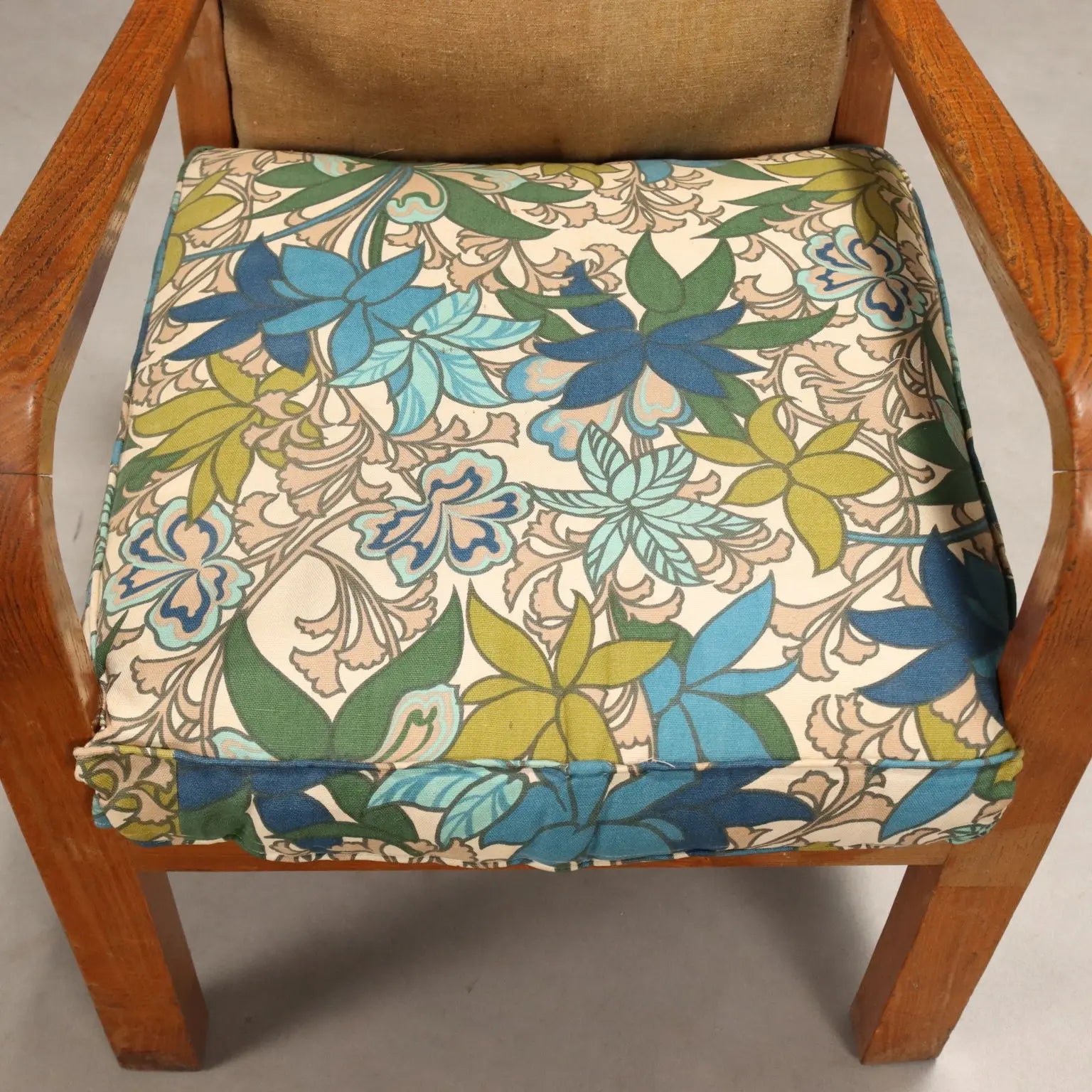 Vintage Armchairs Oak Cloth Fabric Foam Design Italy 1940s | Modernism | Armchairs