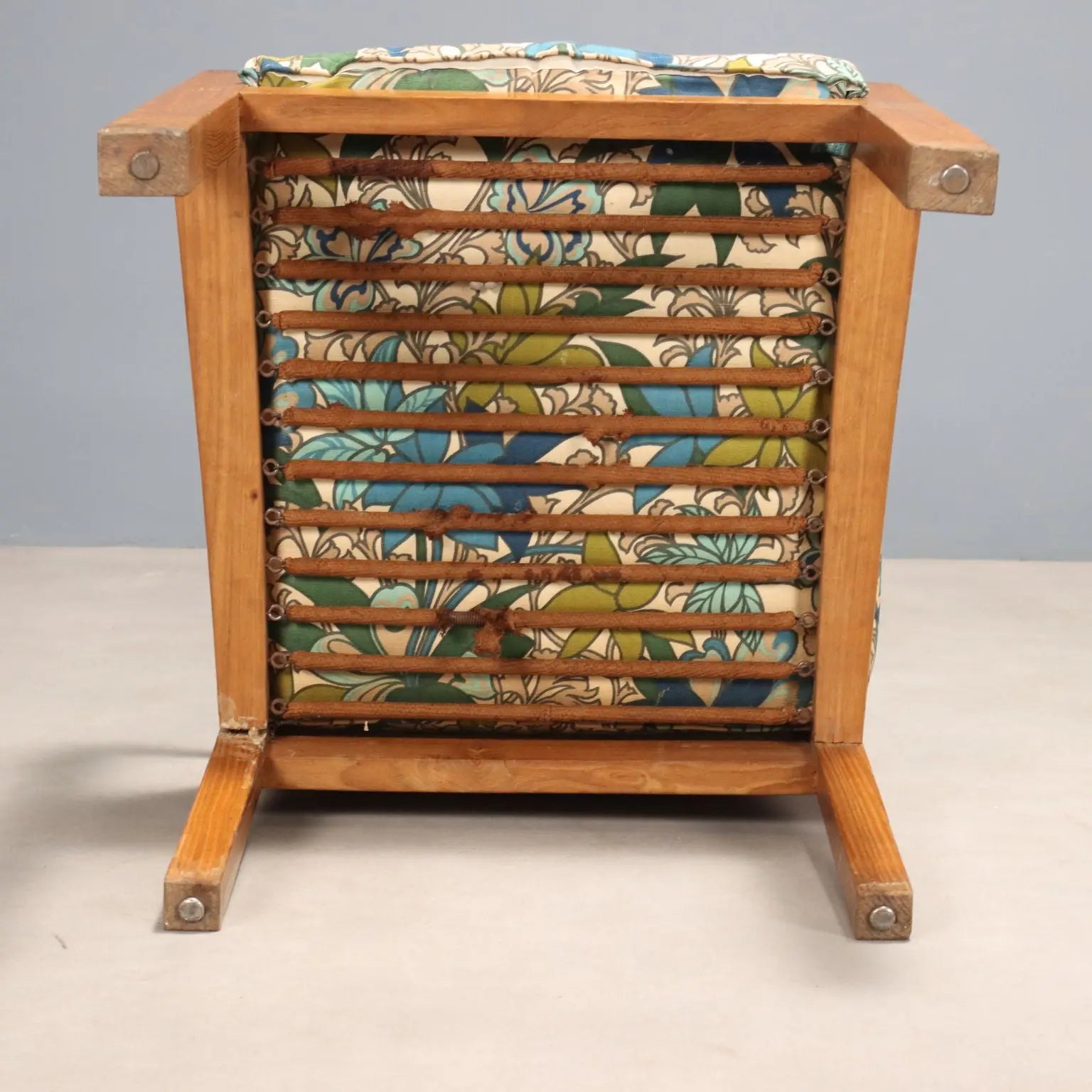 Vintage Armchairs Oak Cloth Fabric Foam Design Italy 1940s | Modernism | Armchairs