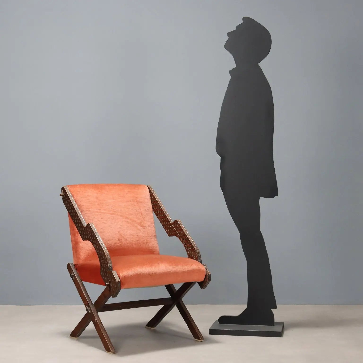Vintage Armchair Wood Fabric Foam Design Italy 1960s | Modernism | Armchairs