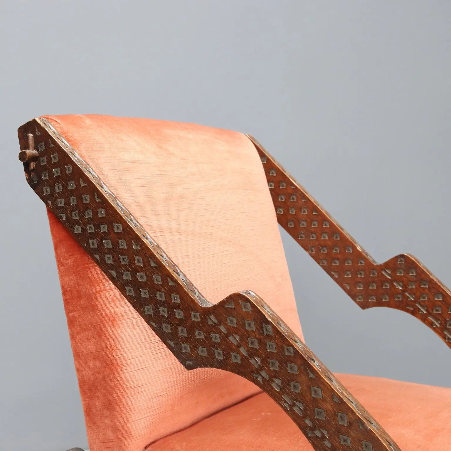 Vintage Armchair Wood Fabric Foam Design Italy 1960s | Modernism | Armchairs
