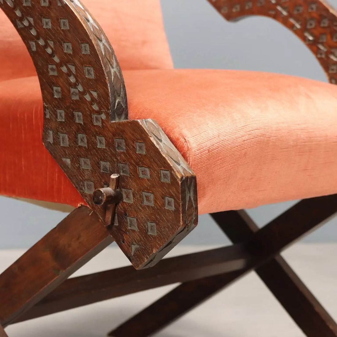 Vintage Armchair Wood Fabric Foam Design Italy 1960s | Modernism | Armchairs