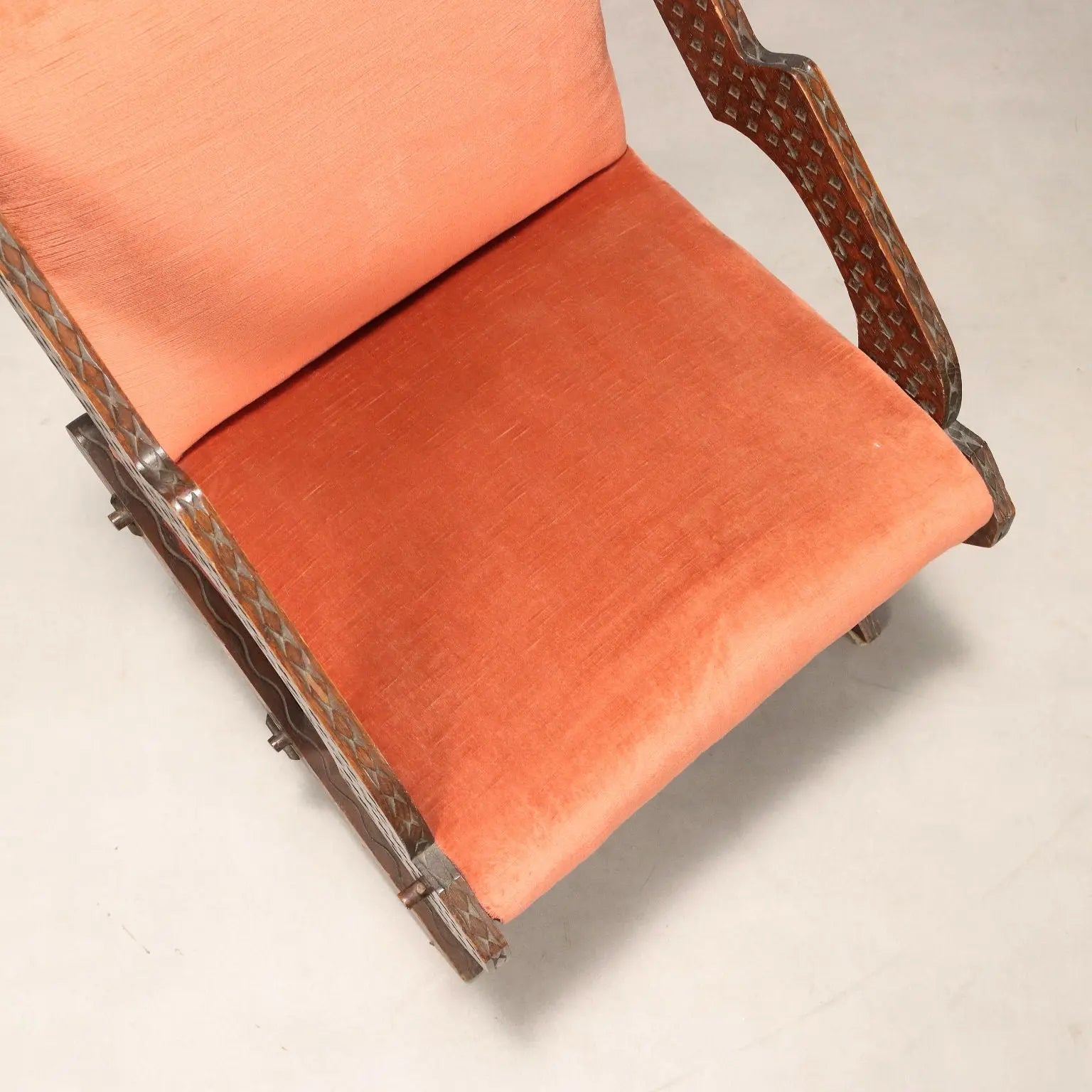 Vintage Armchair Wood Fabric Foam Design Italy 1960s | Modernism | Armchairs