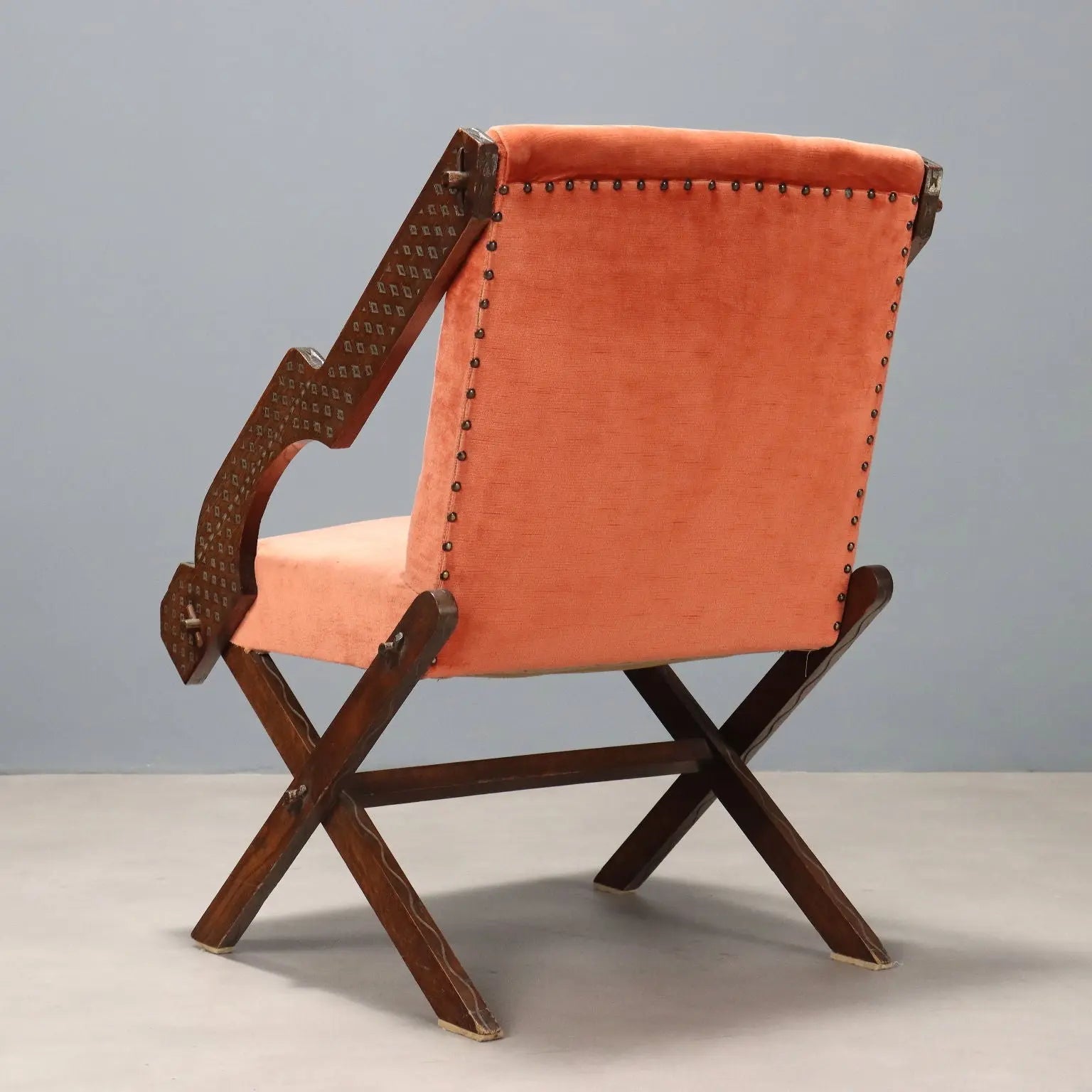 Vintage Armchair Wood Fabric Foam Design Italy 1960s | Modernism | Armchairs