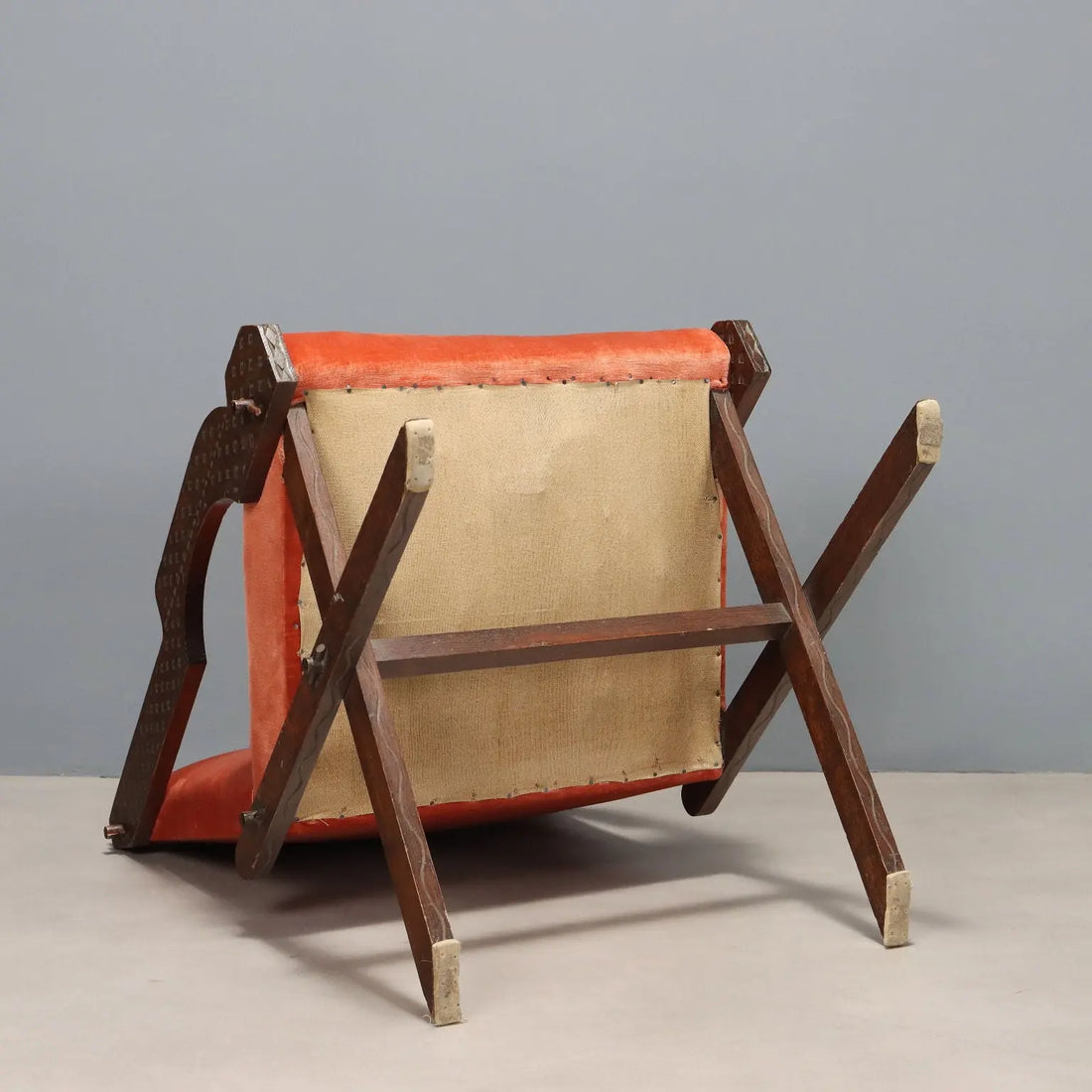 Vintage Armchair Wood Fabric Foam Design Italy 1960s | Modernism | Armchairs