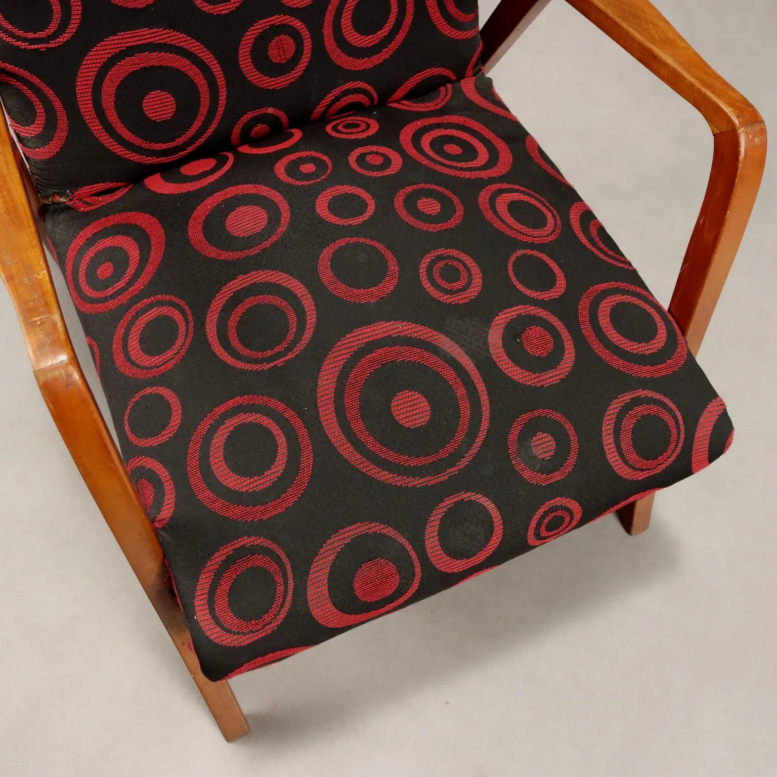 Vintage Armchairs Beech Patterned Fabric Italy Design 1950s-60s | Modernism | Armchairs