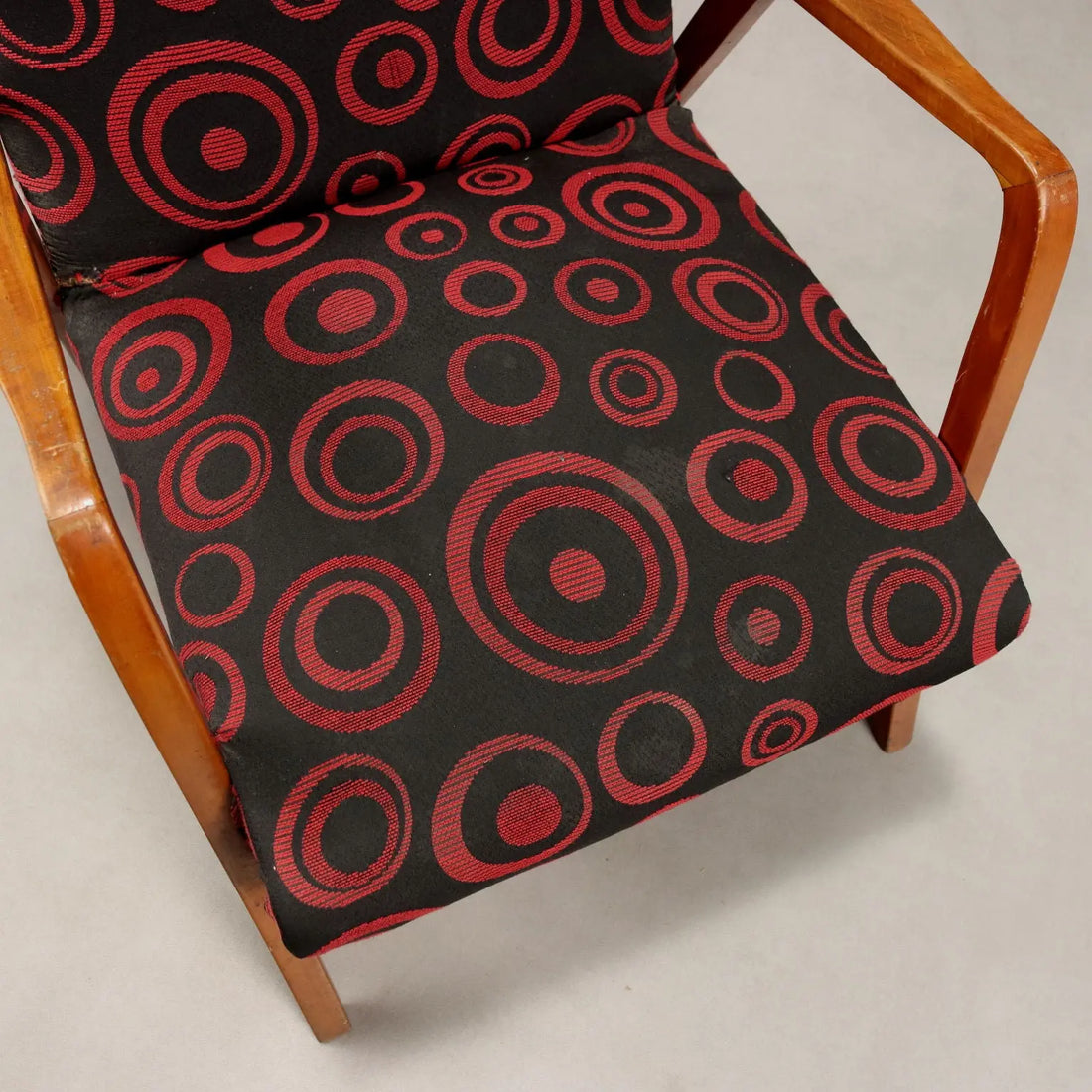 Vintage Armchairs Beech Patterned Fabric Italy Design 1950s-60s | Modernism | Armchairs