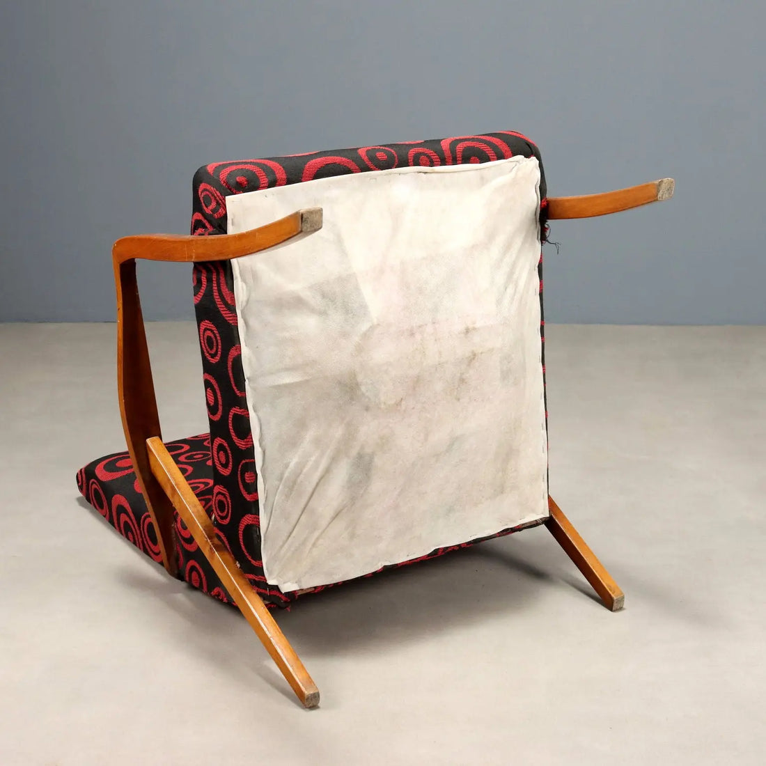 Vintage Armchairs Beech Patterned Fabric Italy Design 1950s-60s | Modernism | Armchairs