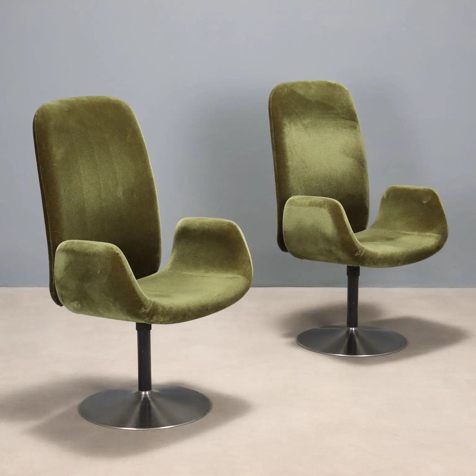Vintage Armchairs Fabric Foam Metal Design Italy 1970s | Modernism | Armchairs