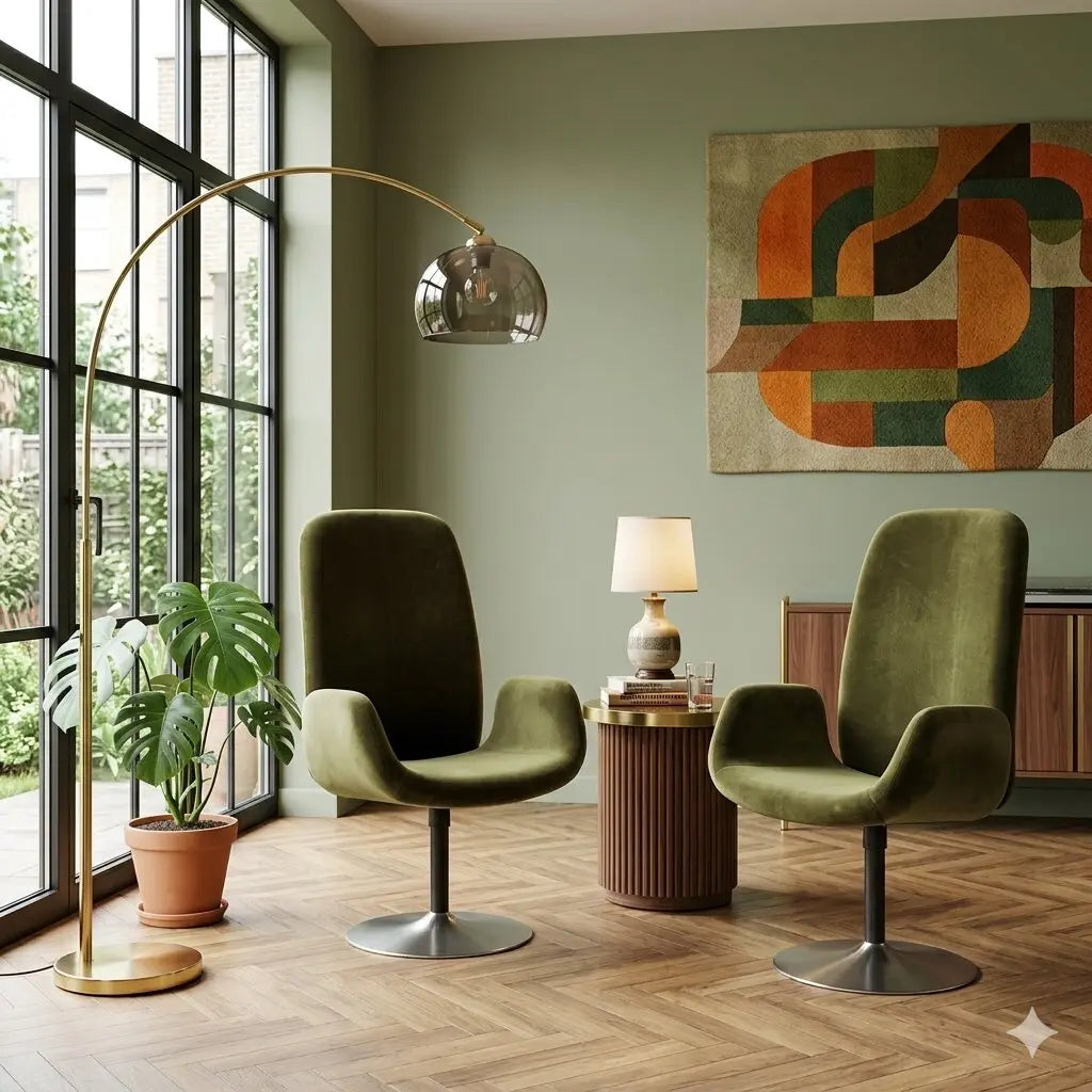 Vintage Armchairs Fabric Foam Metal Design Italy 1970s | Modernism | Armchairs