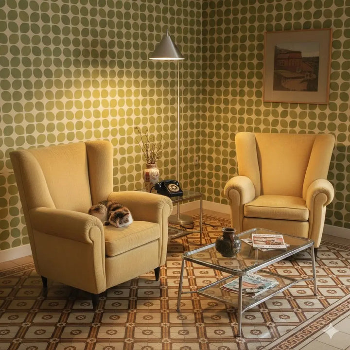 Vintage Chairs Fabric Wood Feather Design Italy 1950s | Modernism | Armchairs