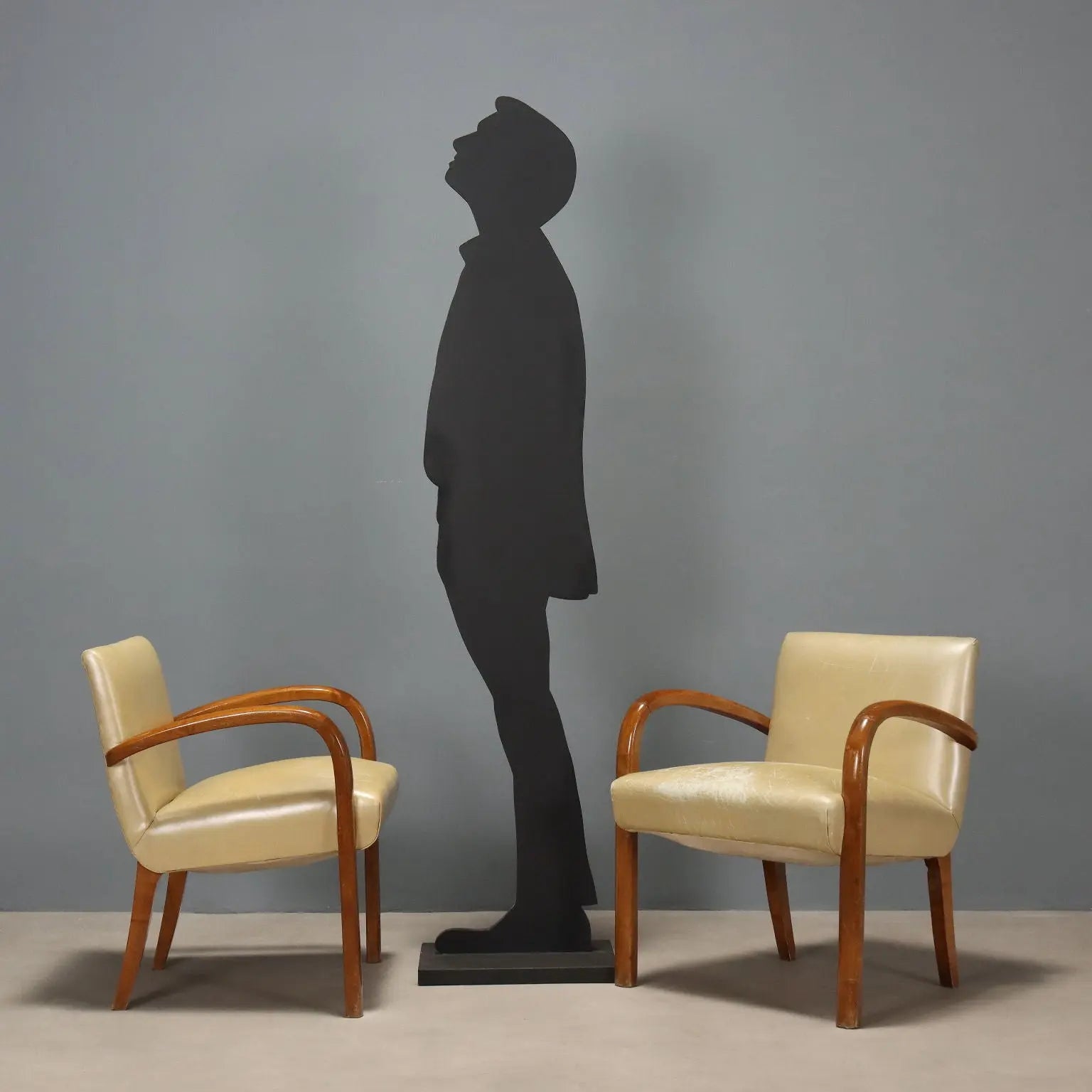 Vintage Armchairs Beech Leatherette Design Italy 1960s | Modernism | Armchairs