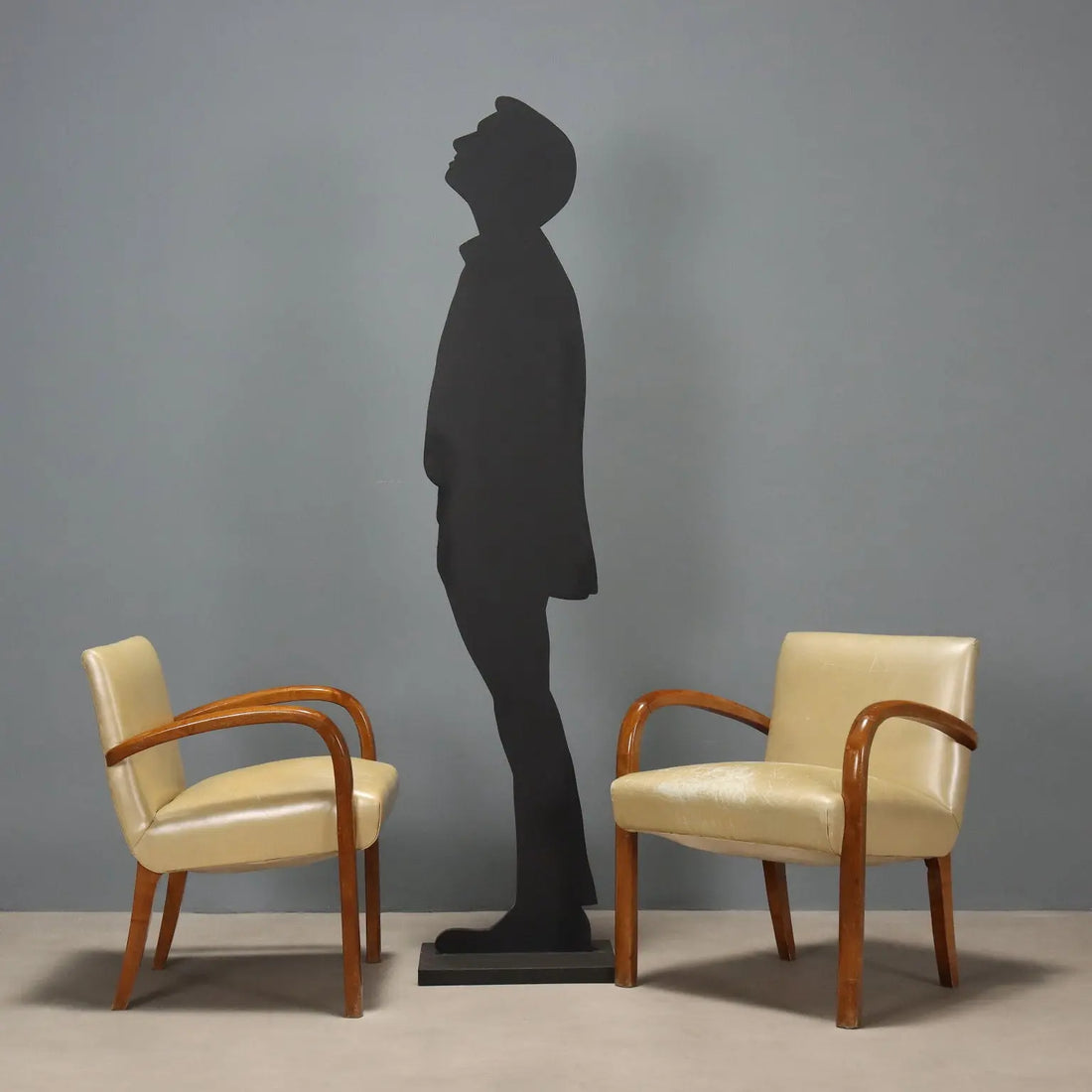 Vintage Armchairs Beech Leatherette Design Italy 1960s | Modernism | Armchairs
